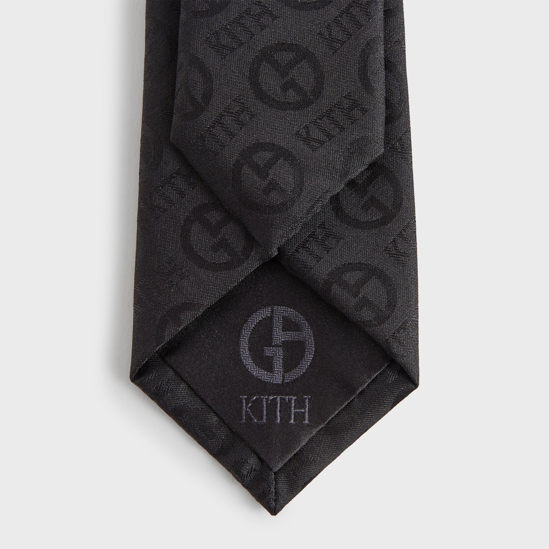 Giorgio Armani & Kith Monogram Jacquard Tie - Black