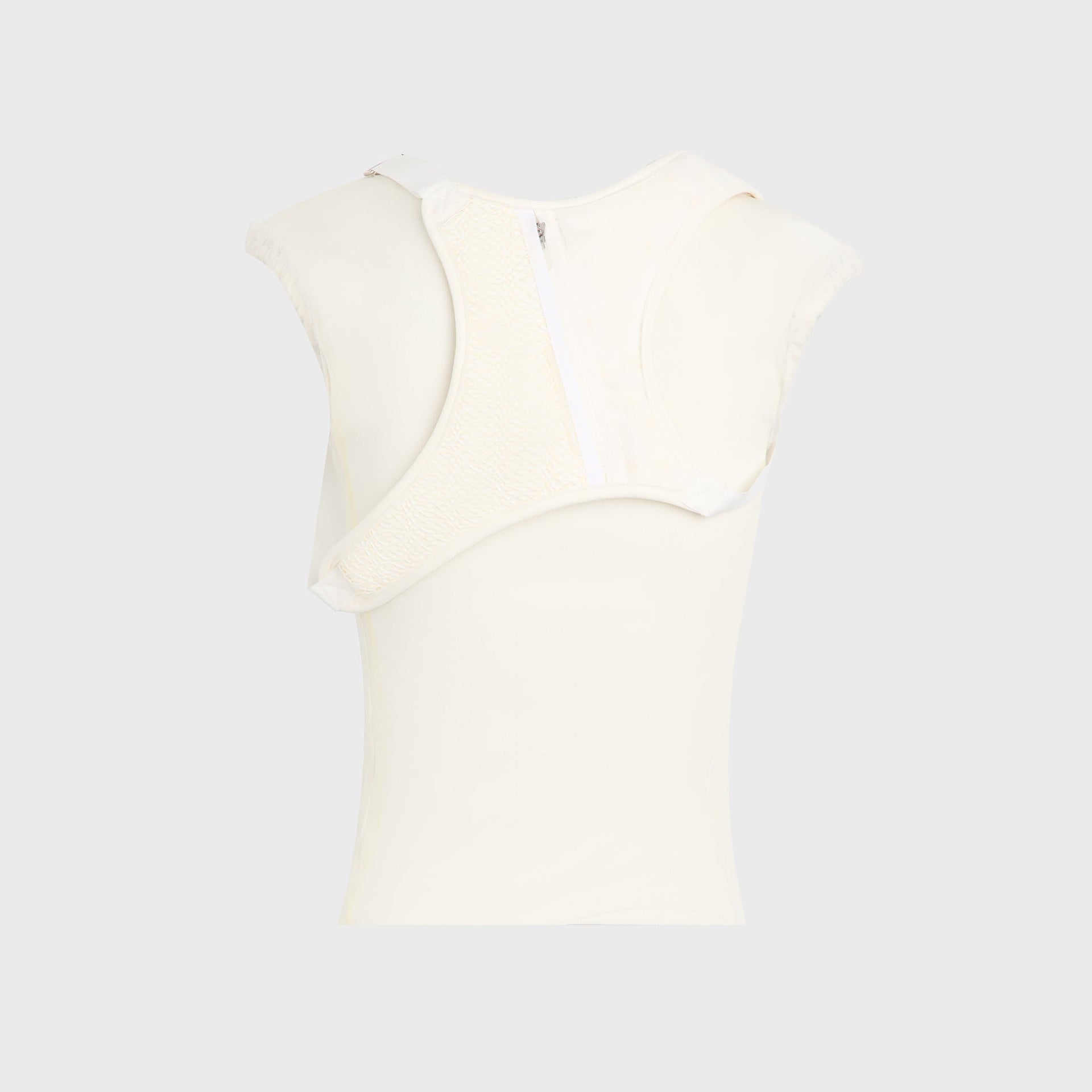 Hyein Seo Henley Top With Back Strap - White