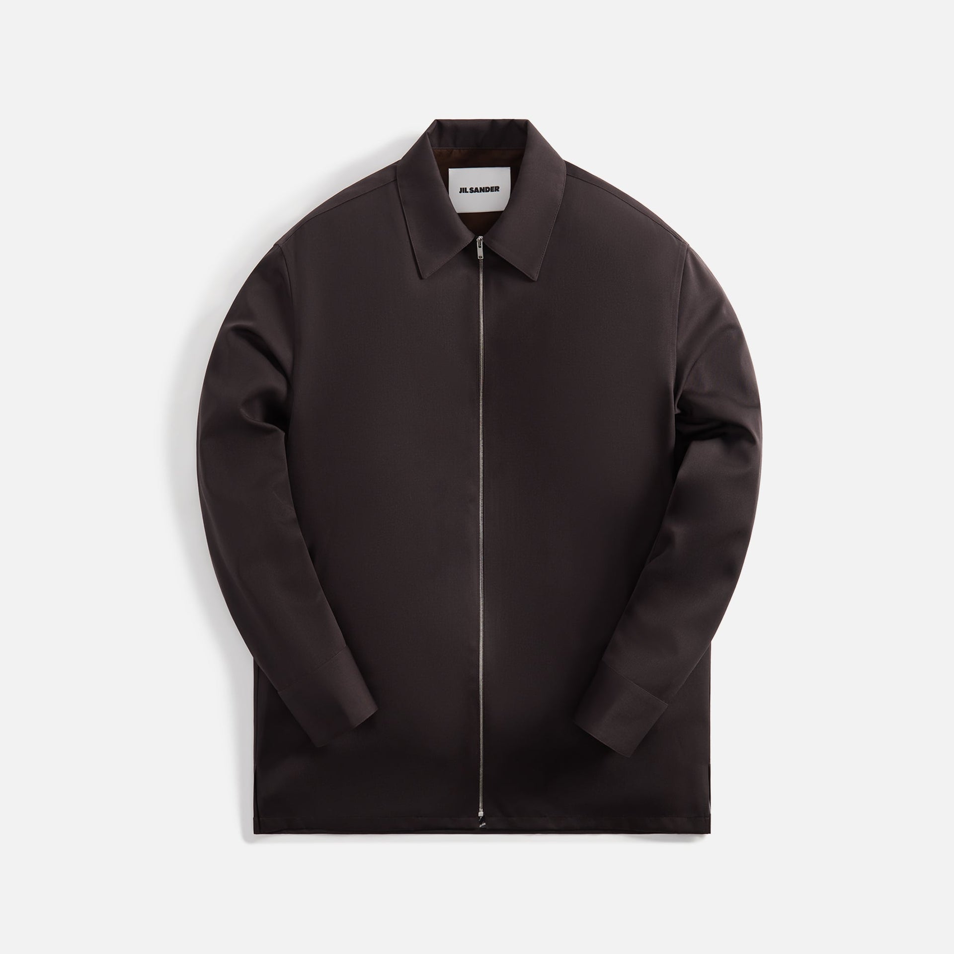 Jil Sander Fine Wool Tailoring Gabardine Shirt - Chocolate Brow