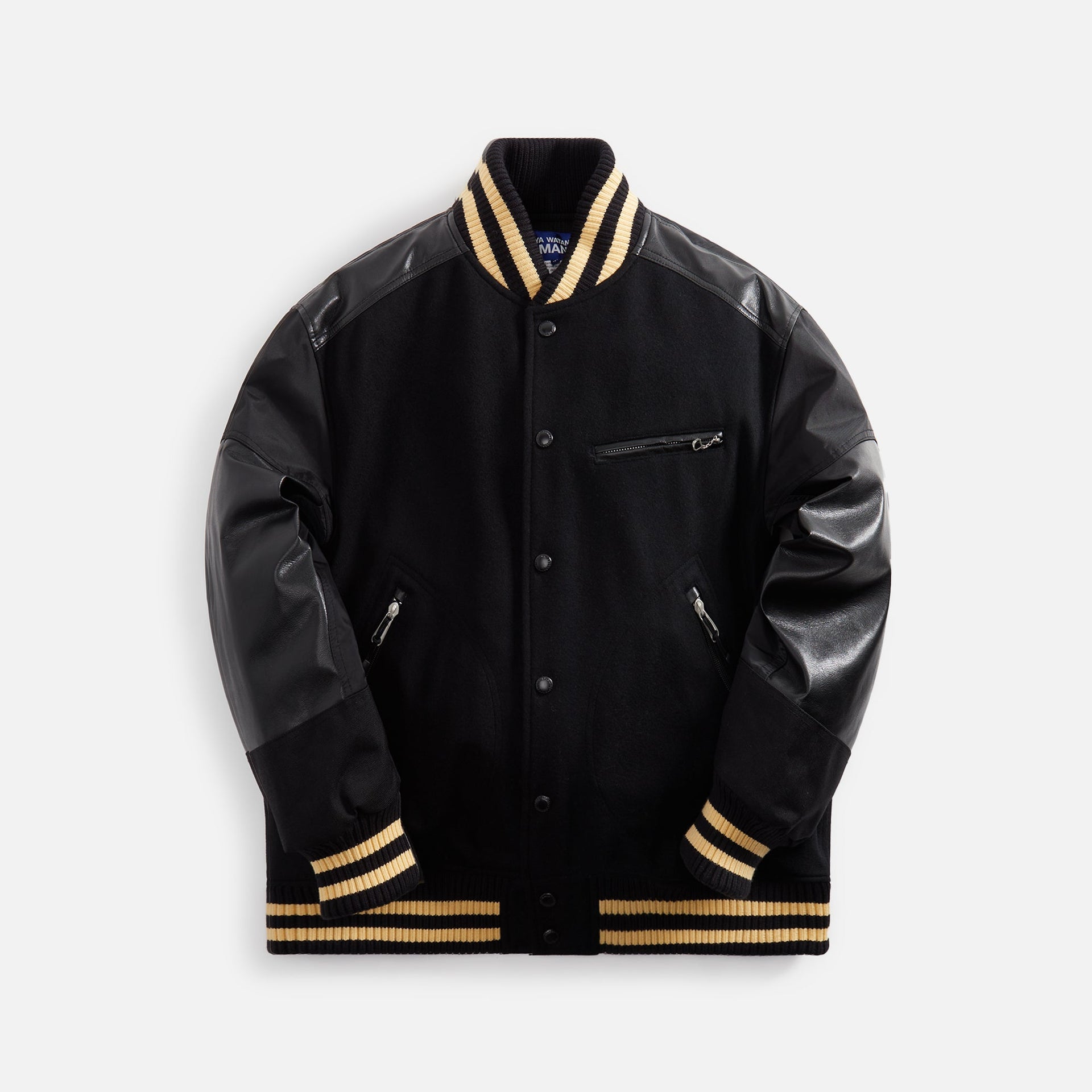 Junya Watanabe Man Wool Nylon Melton X Nylon Oxford X Synthetic Leather - Black