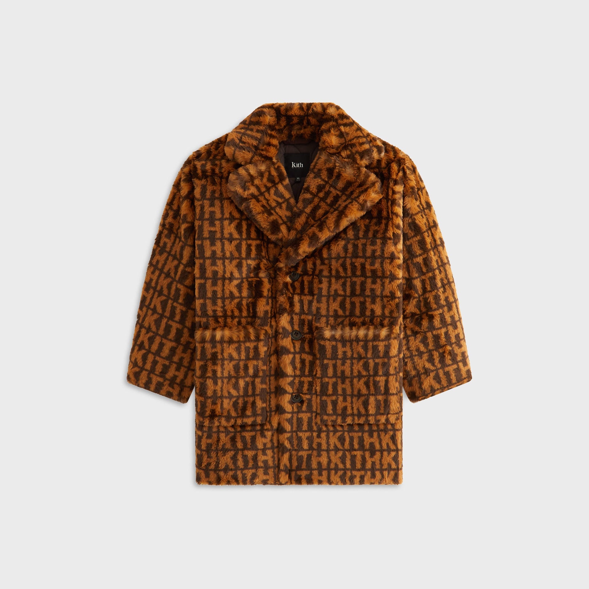 Kith Kids Faux Fur Monogram Royce Coat - Legacy