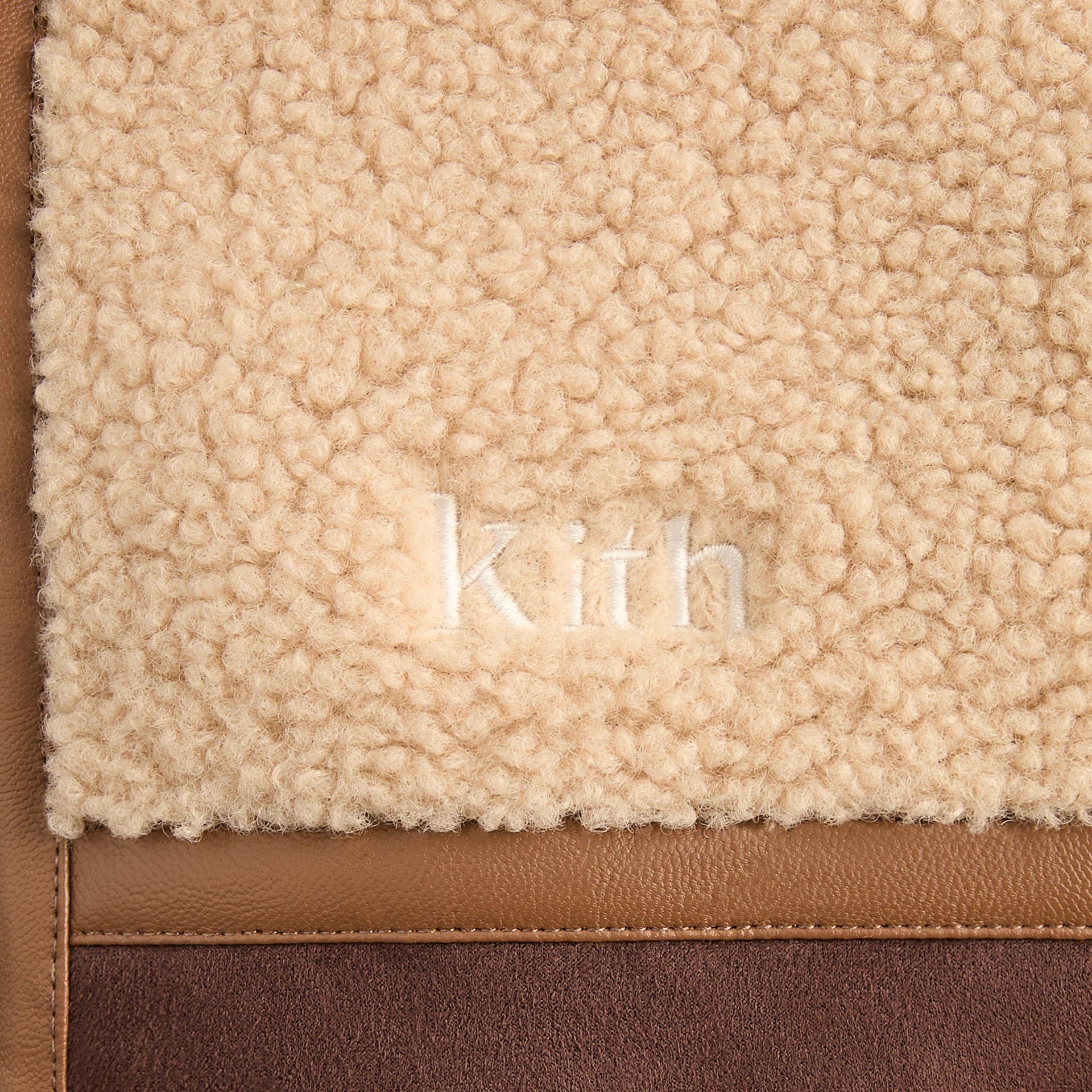 Kith Kids Clarke Color-Block Faux Shearling Jacket - Parchment