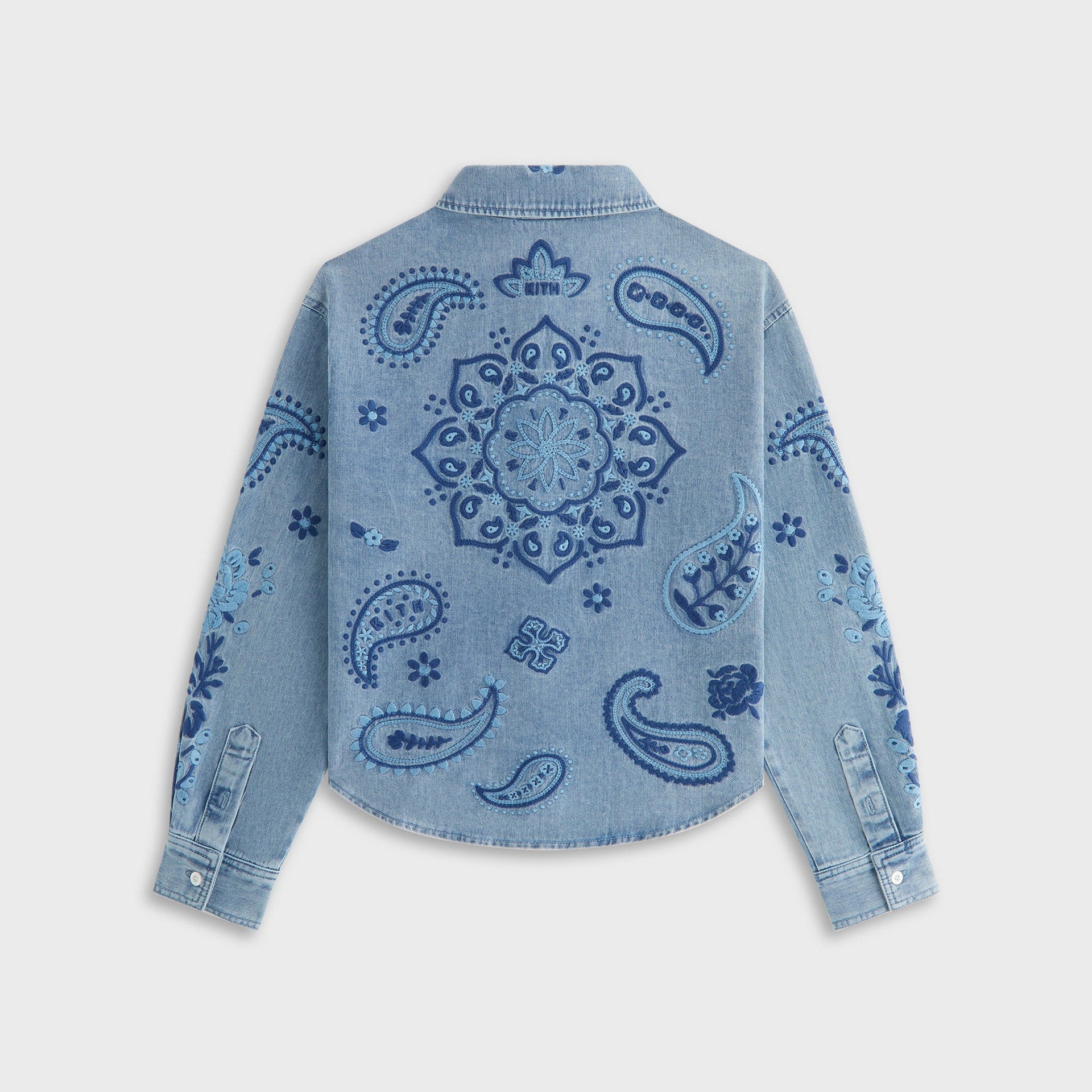 Kith Kids Floral Paisley Chambray Apollo Shirt - Kent Light Wash