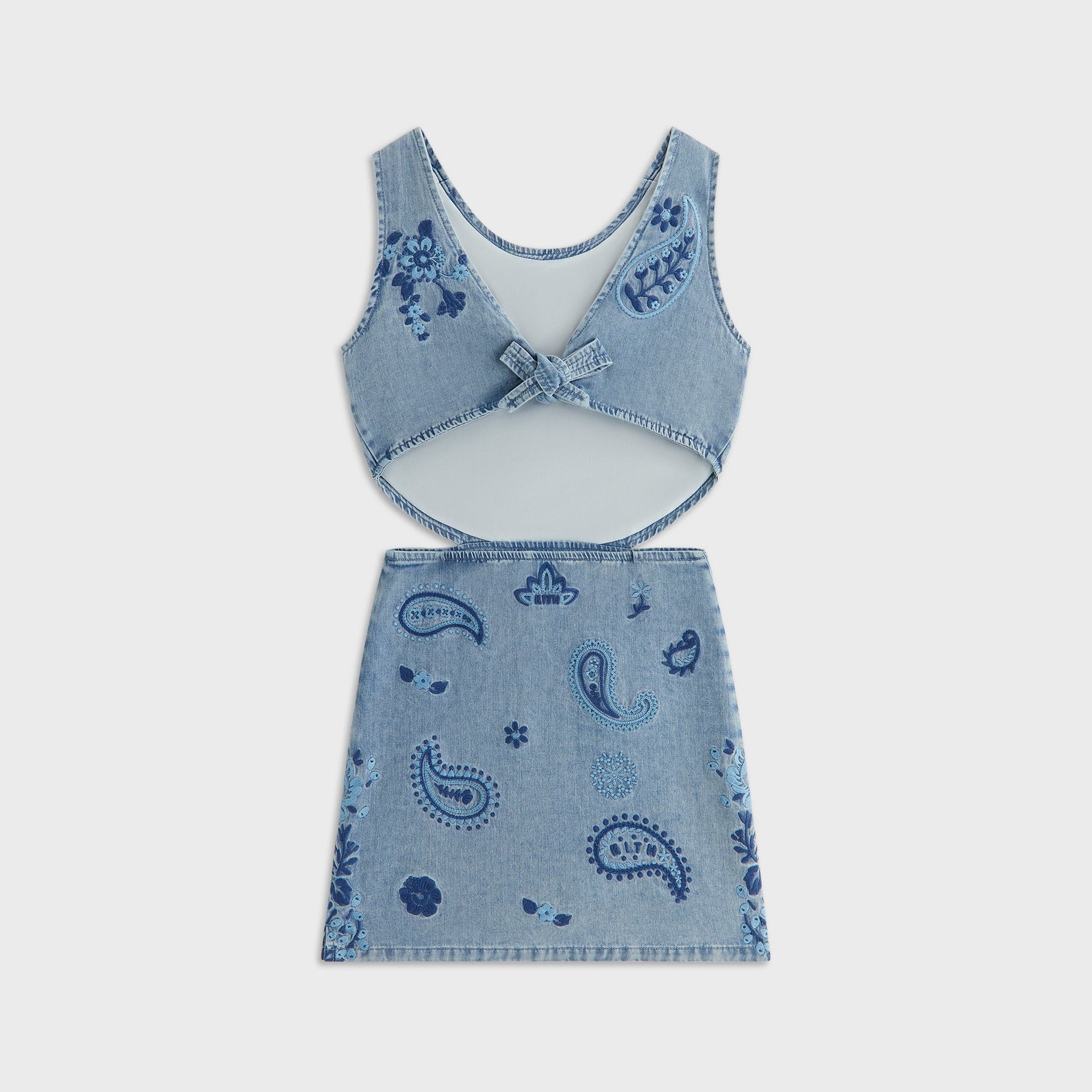 Kith Kids Floral Paisley Chambray Dress - Kent Light Wash