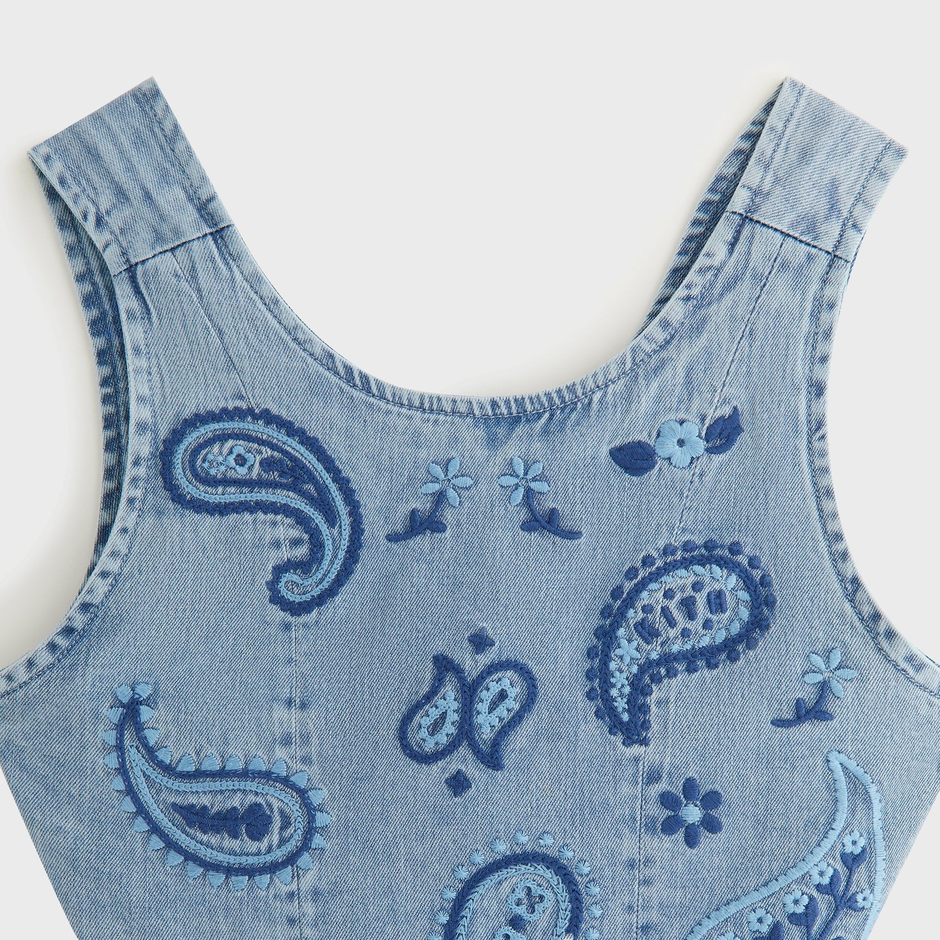 Kith Kids Floral Paisley Chambray Dress - Kent Light Wash