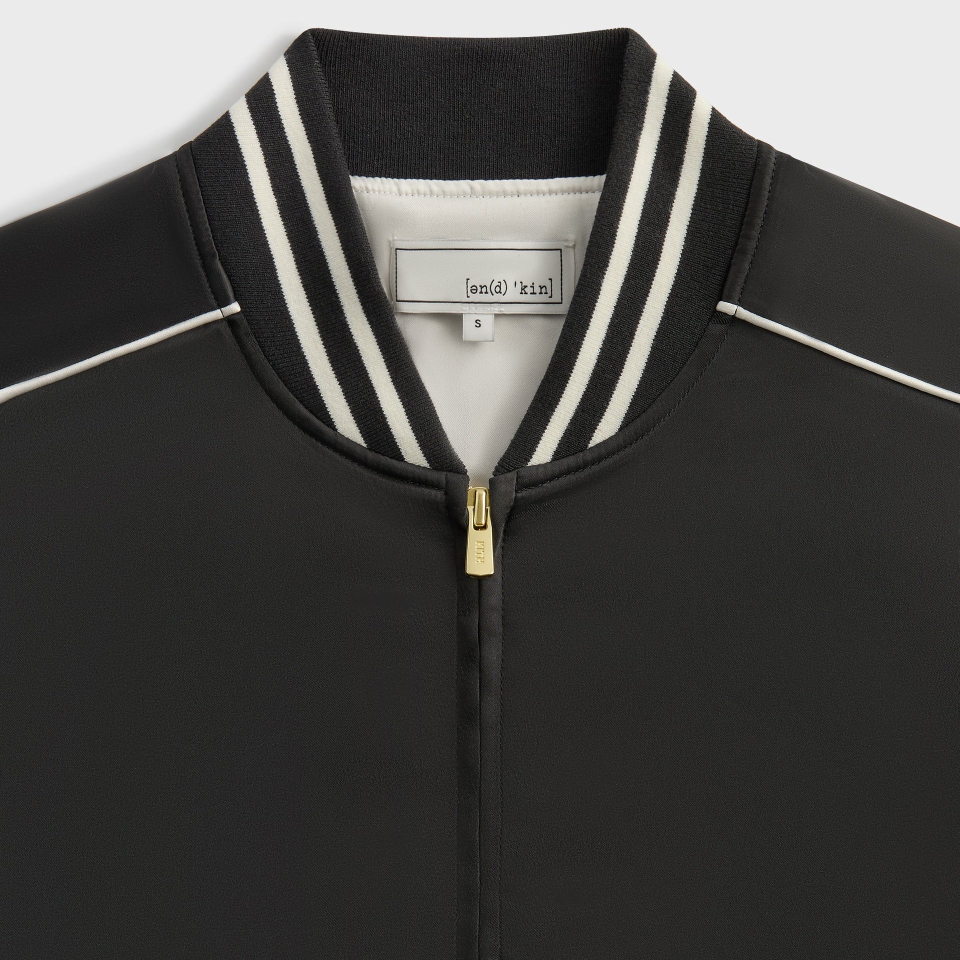 &Kin Vance Satin Bomber Jacket - Black