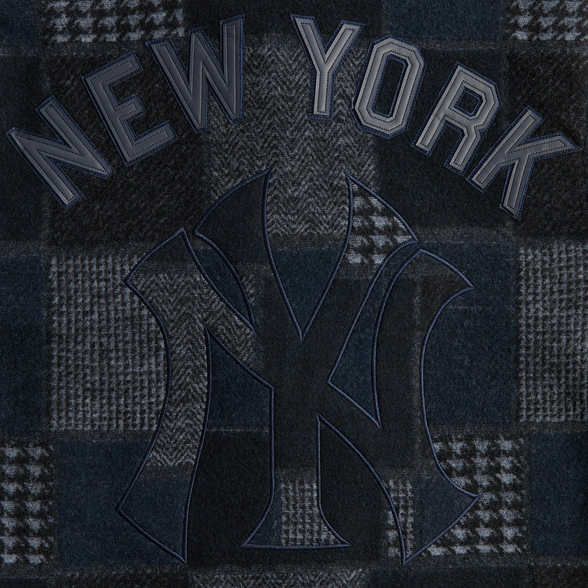Kith for the New York Yankees Patchwork Wool Coaches Jacket - Nocturnal
