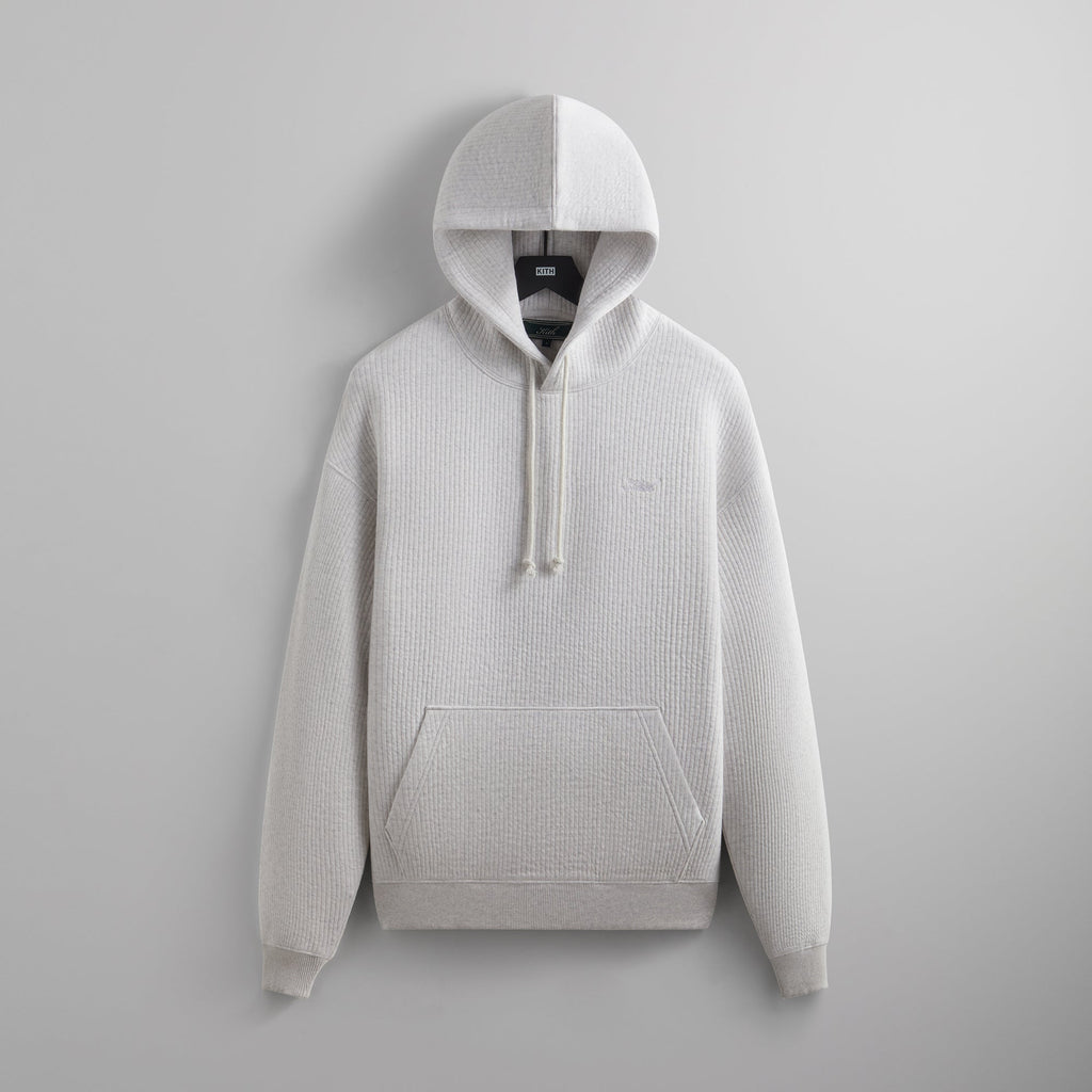 Kith Striped Interlock Williams III Hoodie - Light Heather Grey