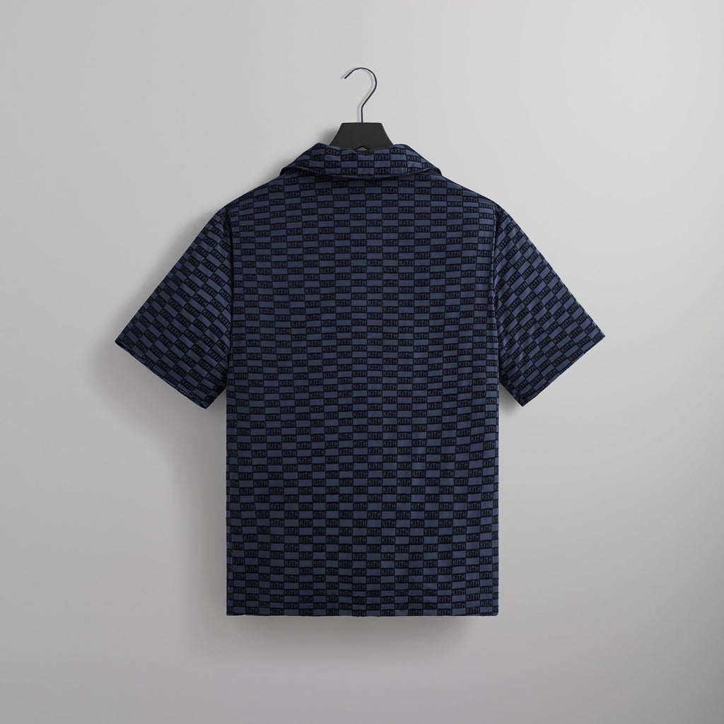 Kith Flocked Monogram Puffed Devon Shirt - Nocturnal – Kith Europe