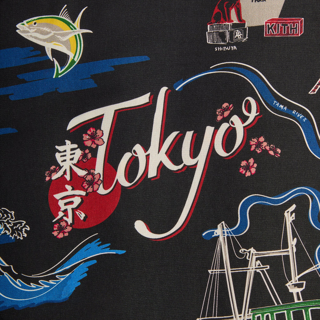 Kith Tokyo Thompson Camp Collar Shirt - Black – Kith Europe