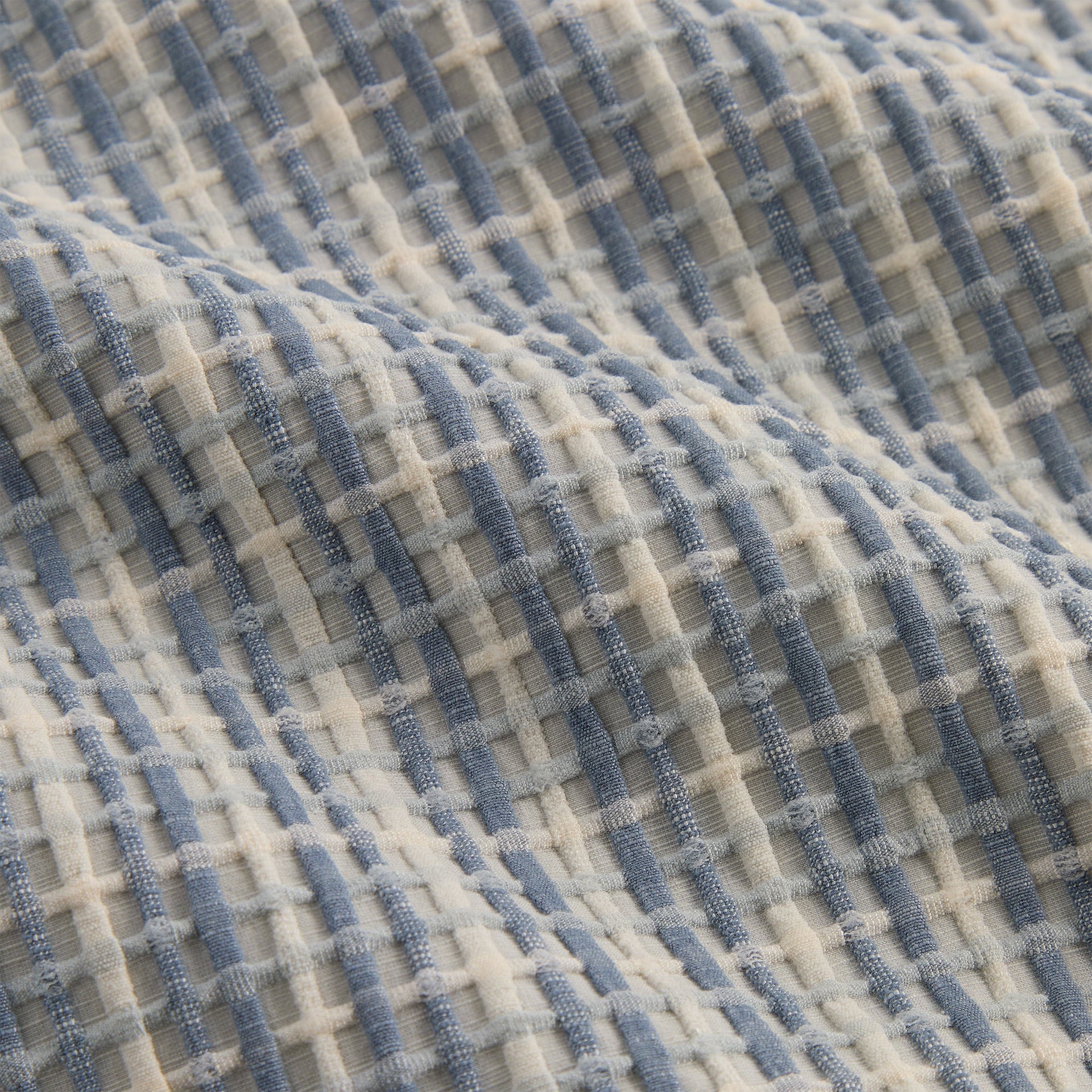 Kith Bubble Check Short Sleeve Boxy Collared Overshirt - Light Indigo