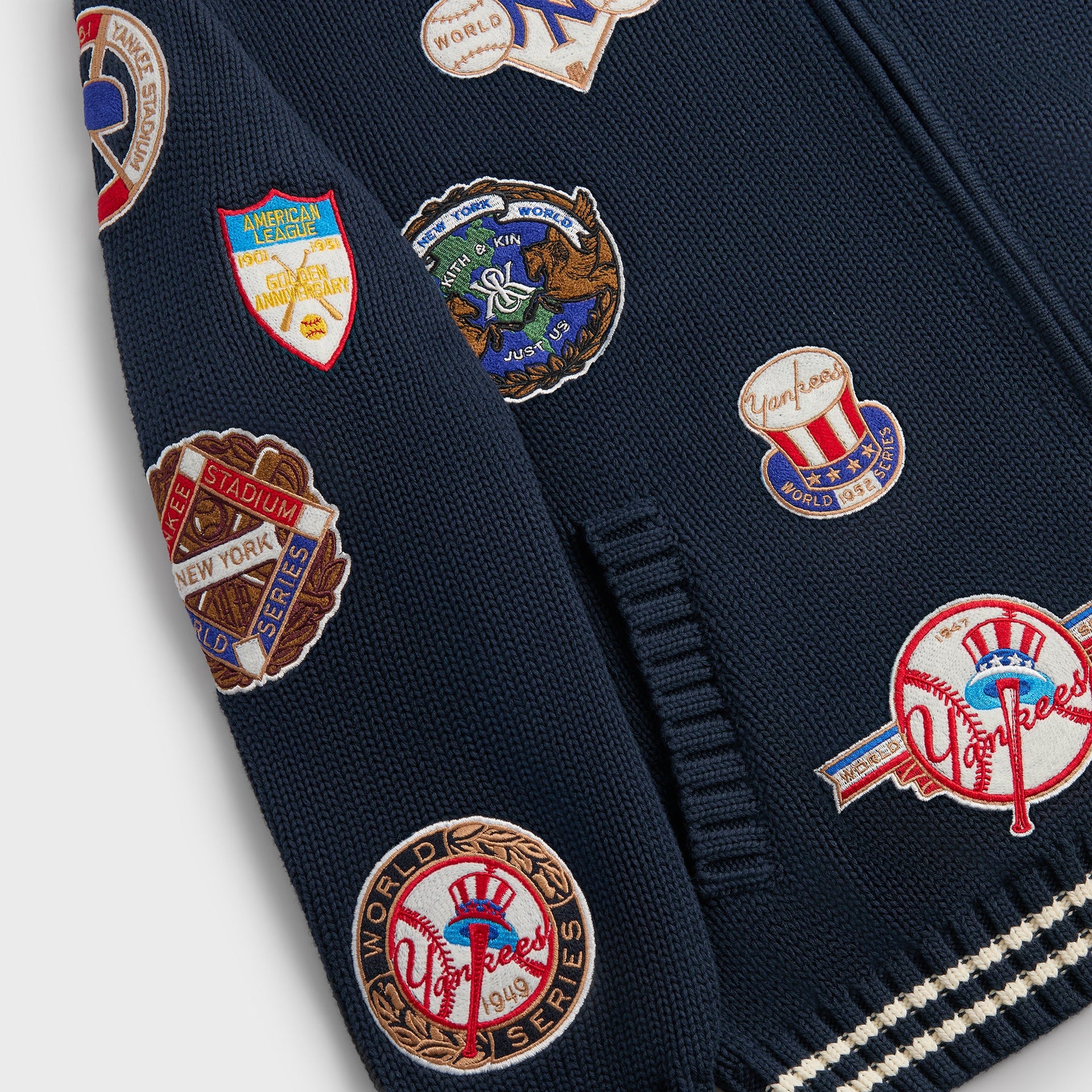 Kith for the New York Yankees All-Over Embroidered Wyona Full Zip - Nocturnal