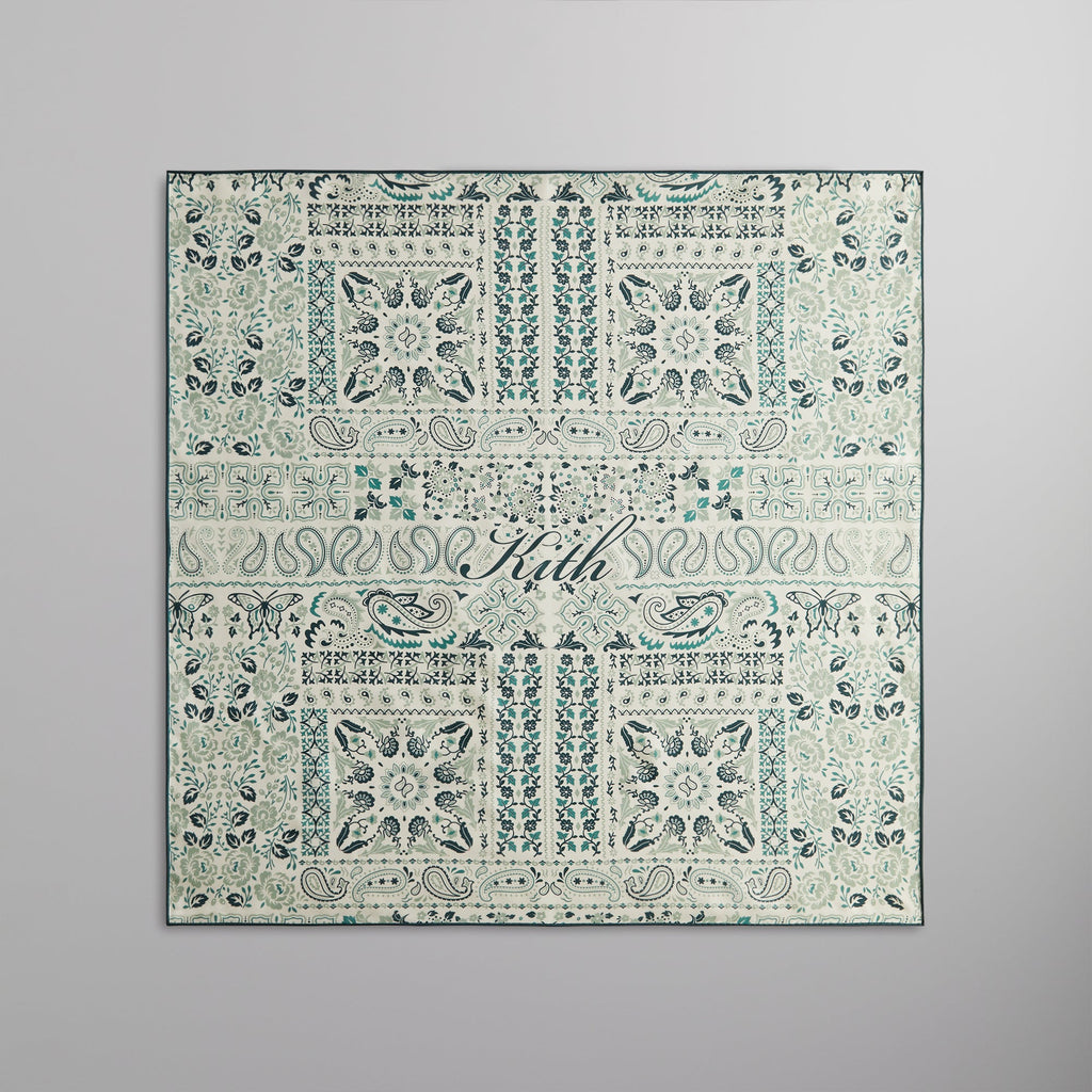 Kith Paisley Bandana Silk Scarf - Tranquility – Kith Europe