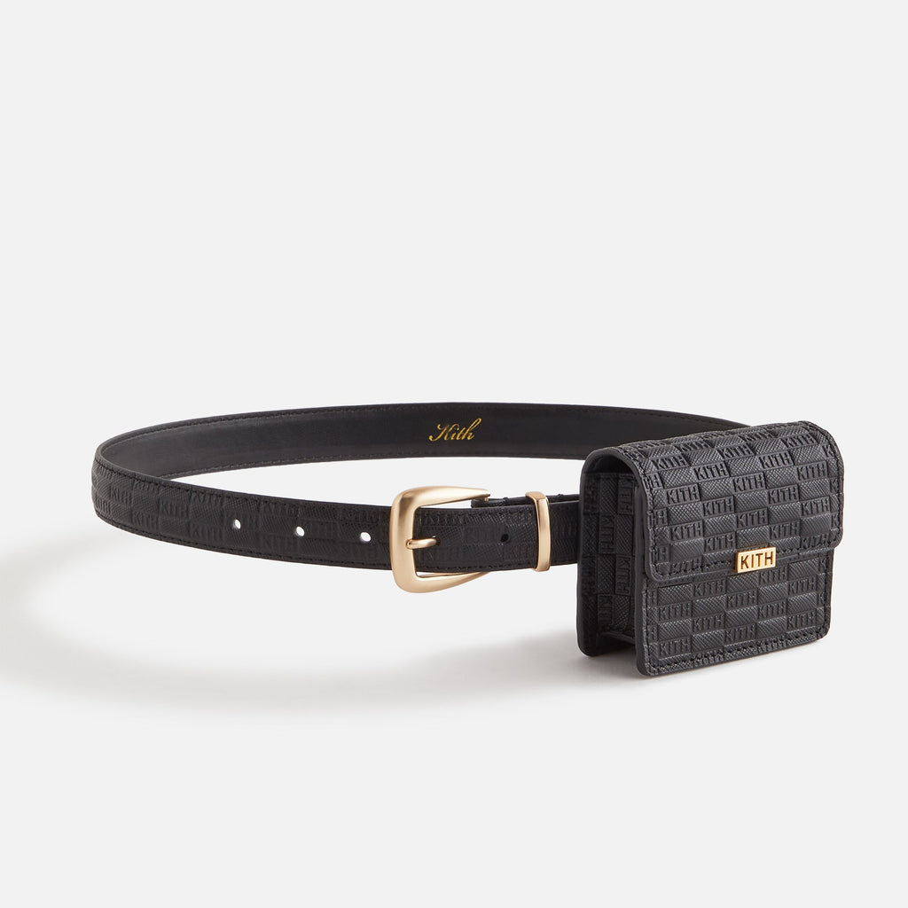 Kith Women Monogram Debossed Saffiano Belt With Pouch - Black – Kith Europe