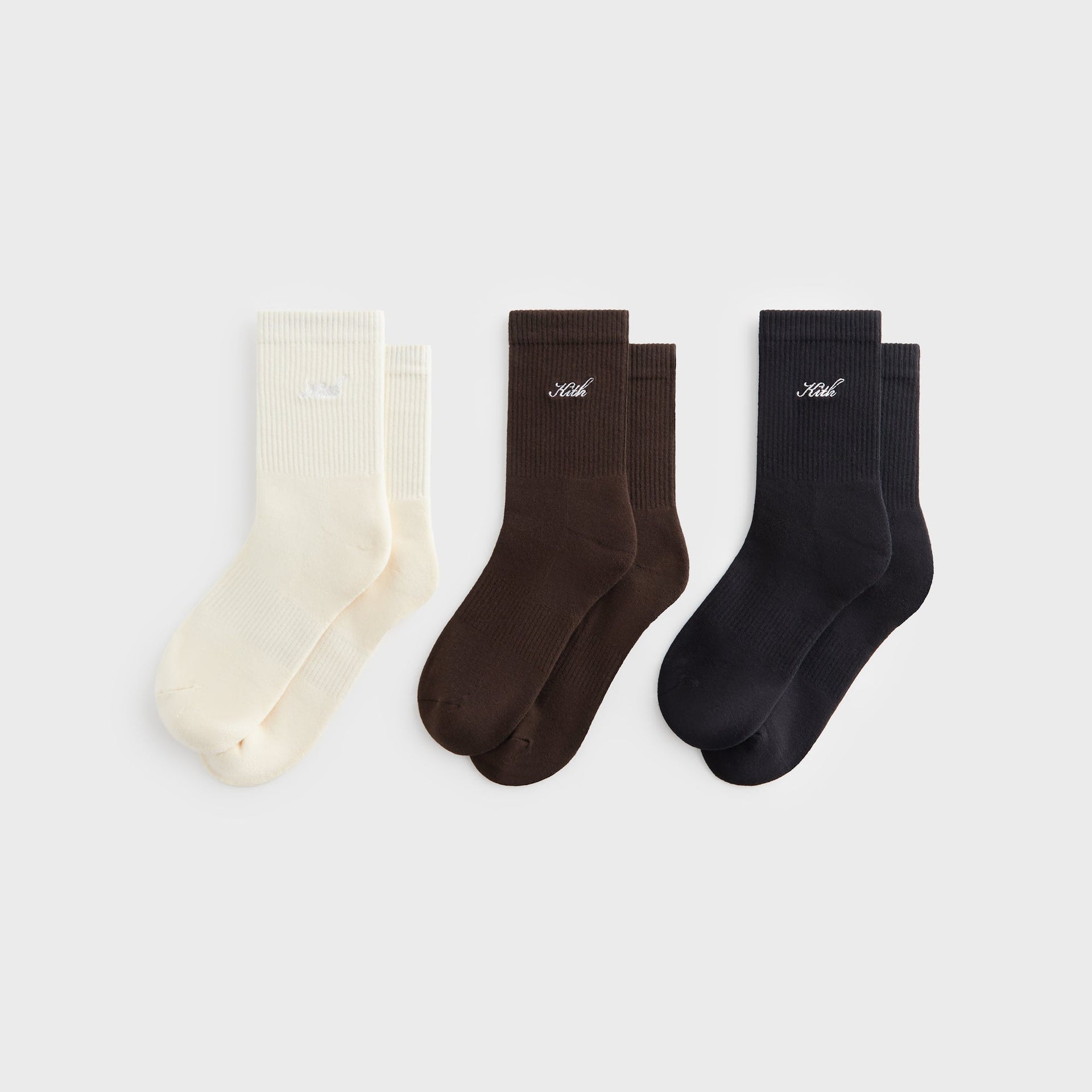 Kith Women Script Light Mid Calf 3-Pack Crew Socks - Multi