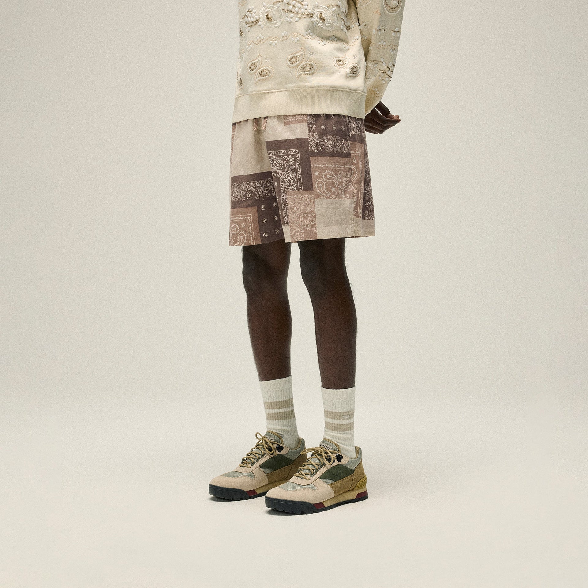 Kith Washed Cotton Bandana Active Short - Overcast