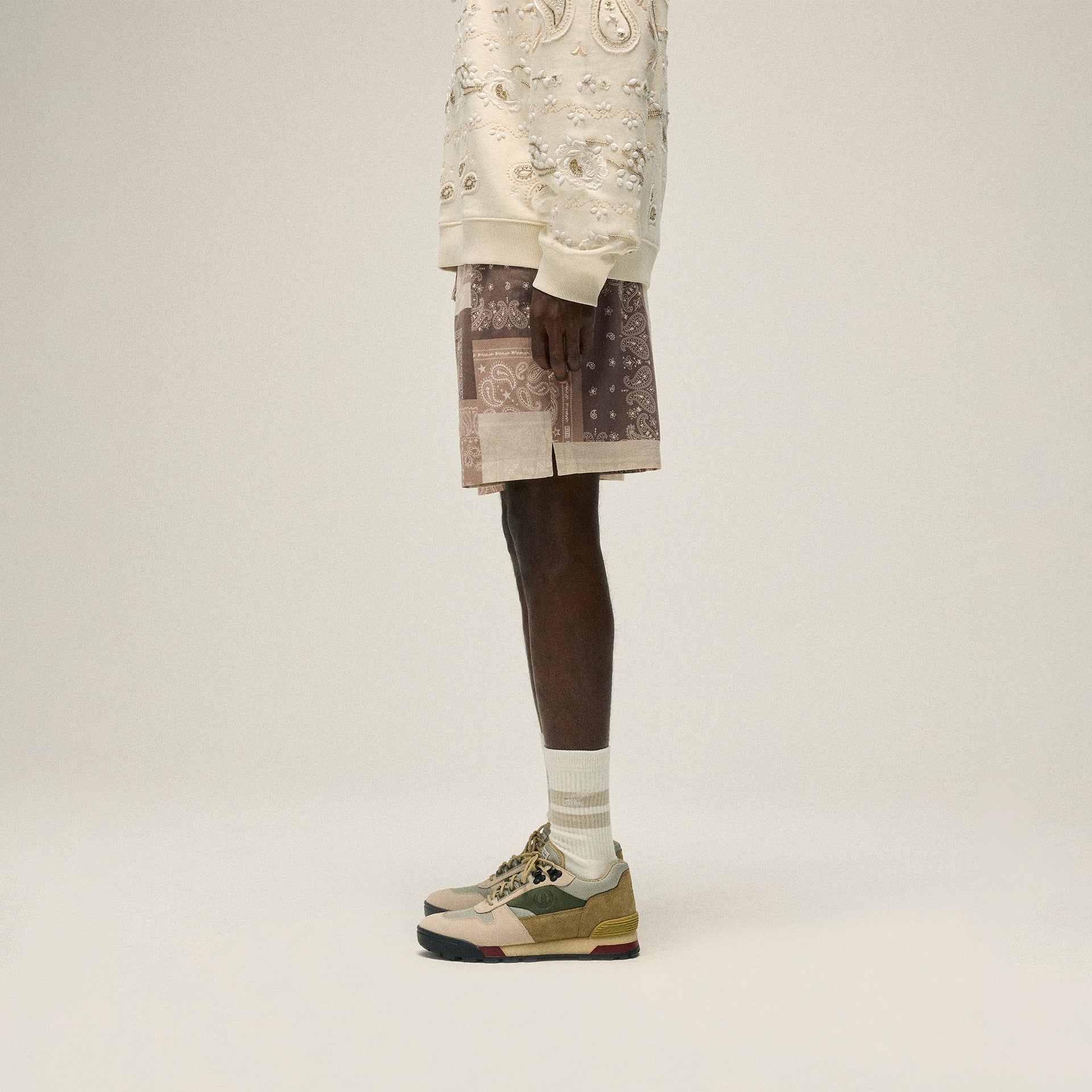 Kith Washed Cotton Bandana Active Short - Overcast