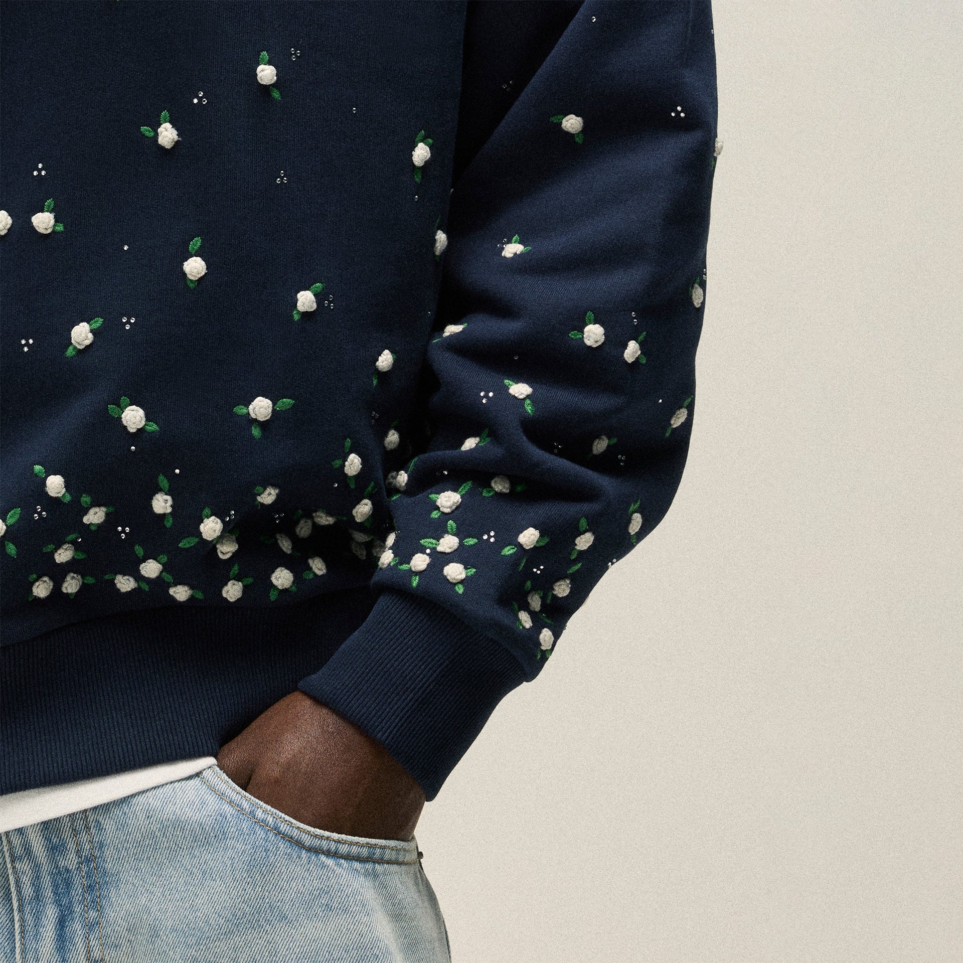 Kith Floral Ombre Nelson Collared Pullover - Nocturnal