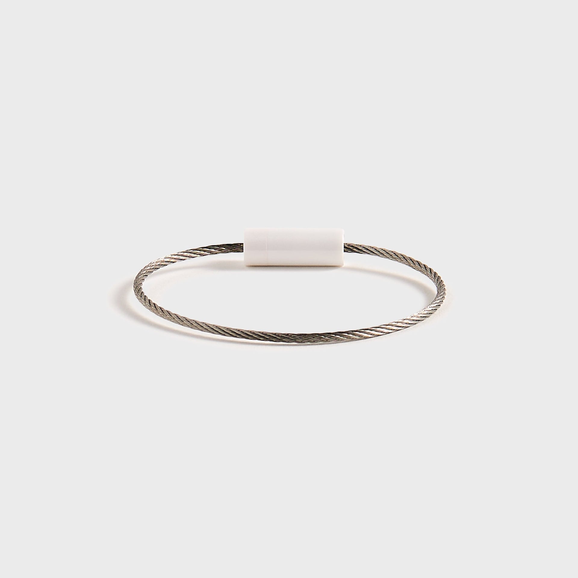 Le Gramme 5g Brushed White Ceramic Cable Bracelet - White