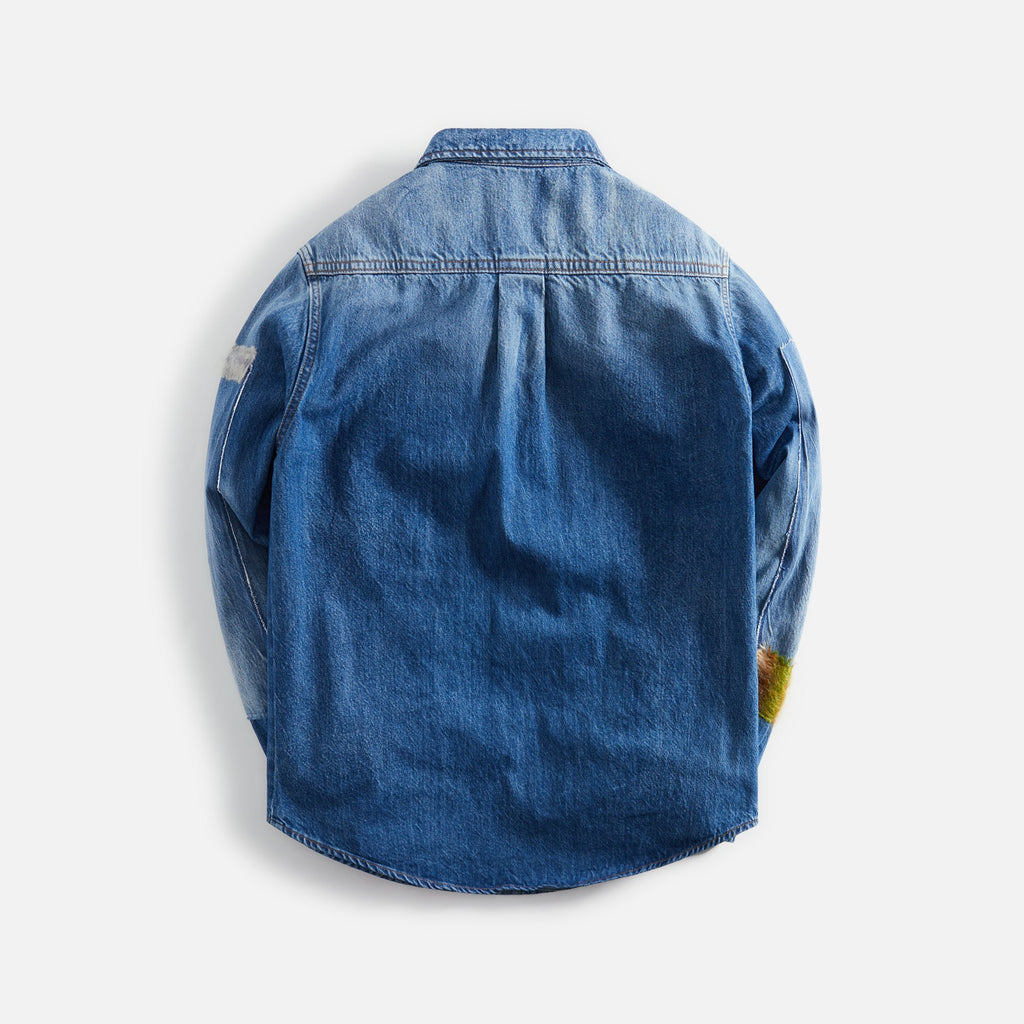 Marni Stone Washed Organic Denim Mohair Shirt - Iris Blue – Kith 