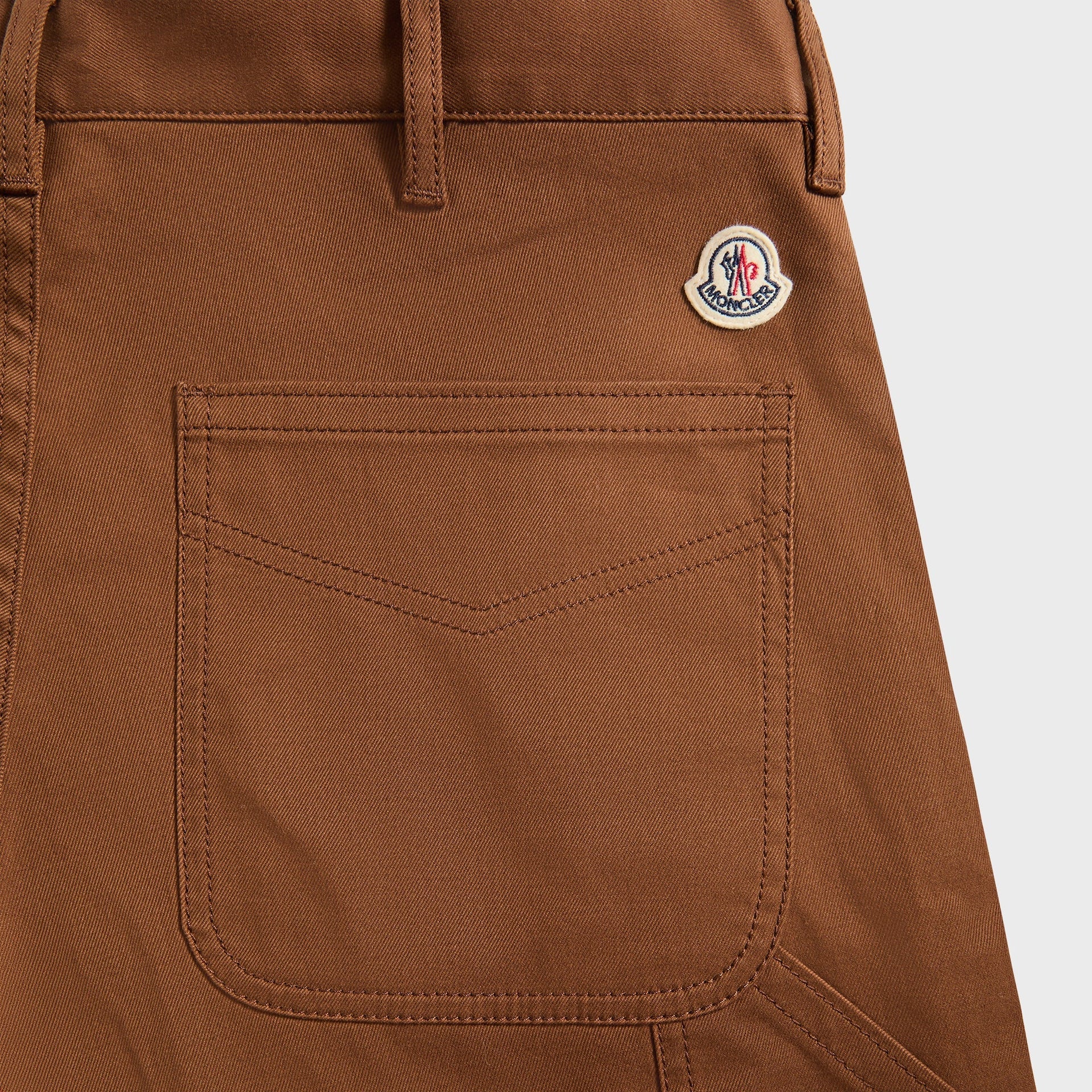 Moncler Logo Gabardine Trousers in Brown