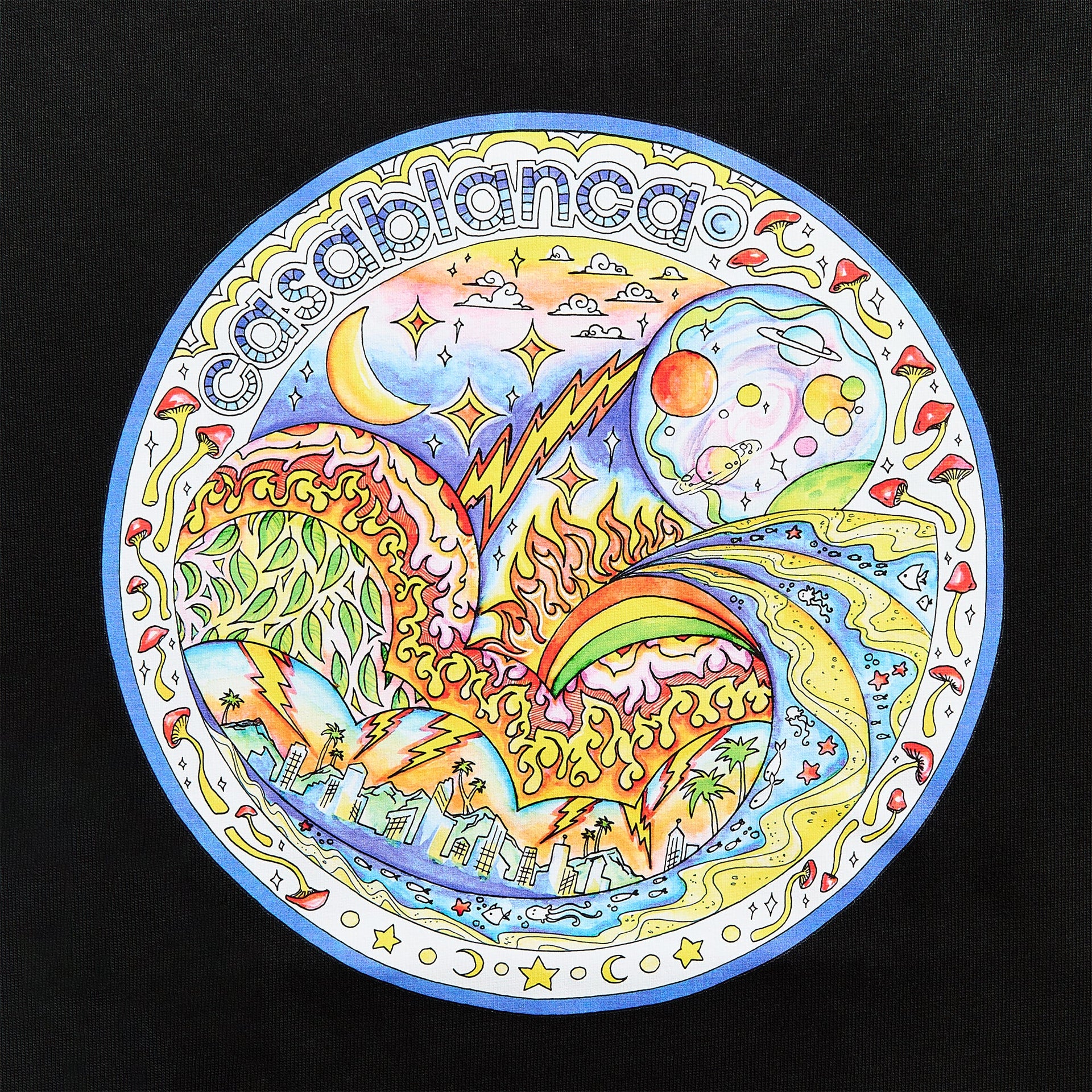 Casablanca The Four Elements Printed Tee - Black