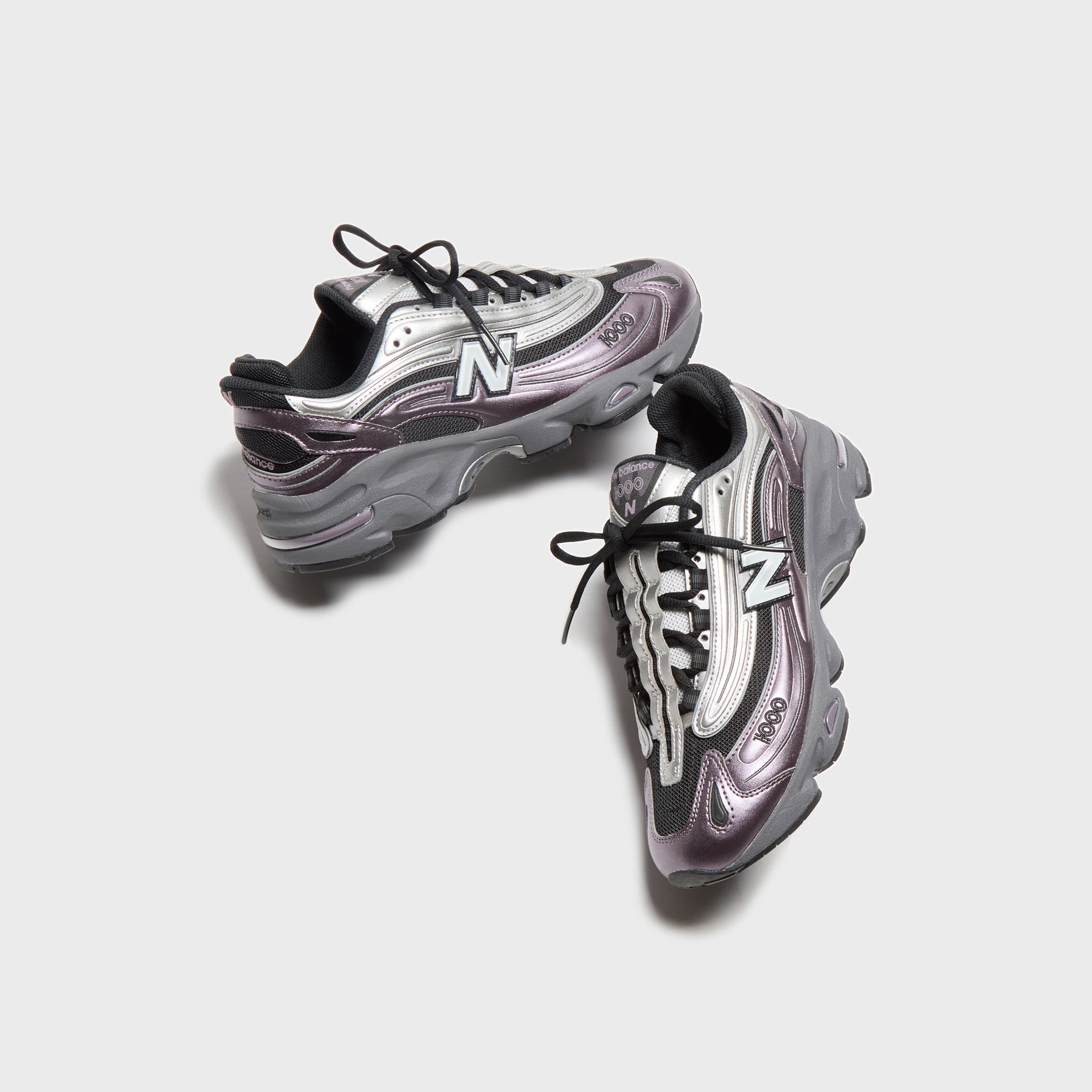 New Balance M1000 - Metallic Silver / Dark Ice Wine / Black