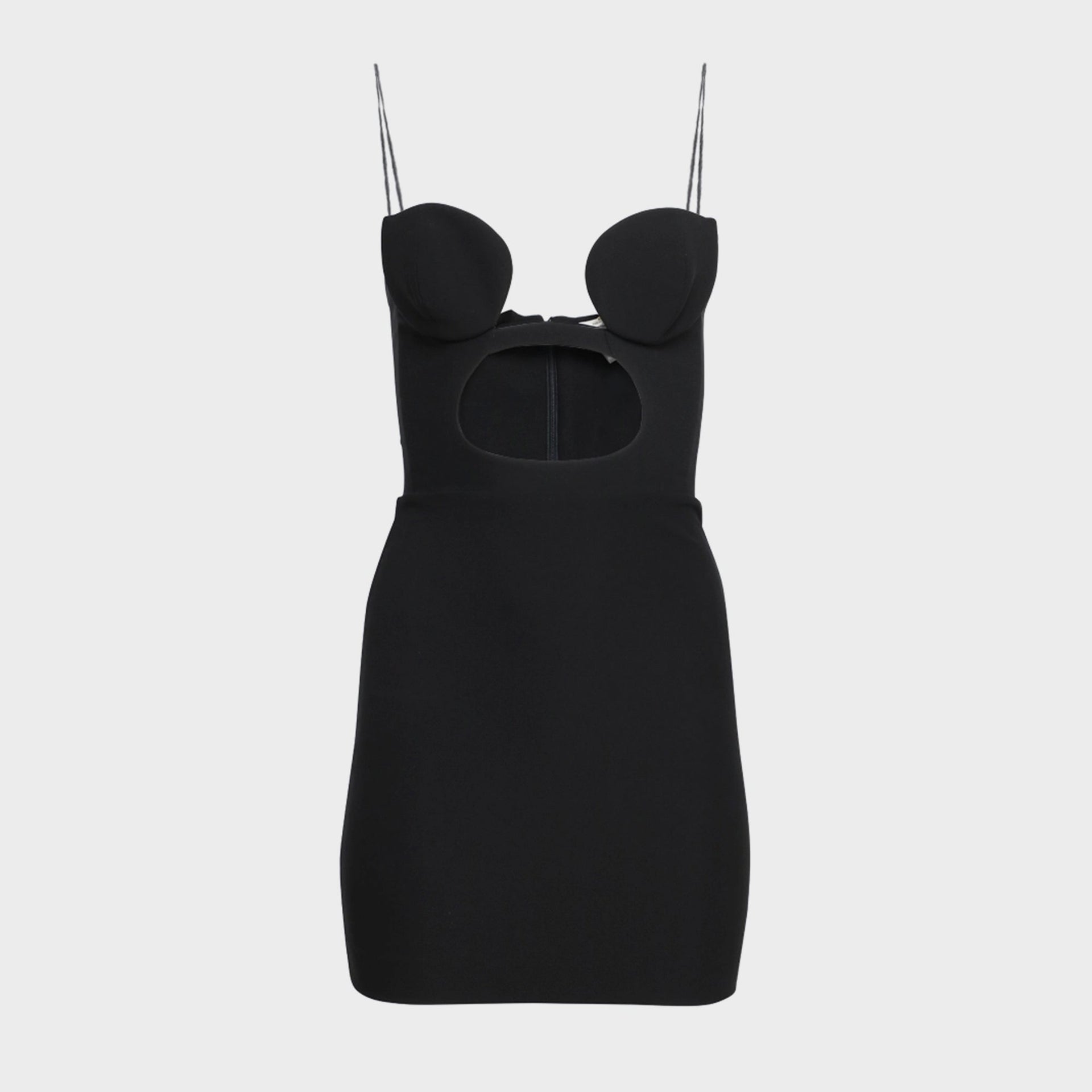 Nensi Dojaka Mini Fitted Dress With Volute Padded Bra - Black