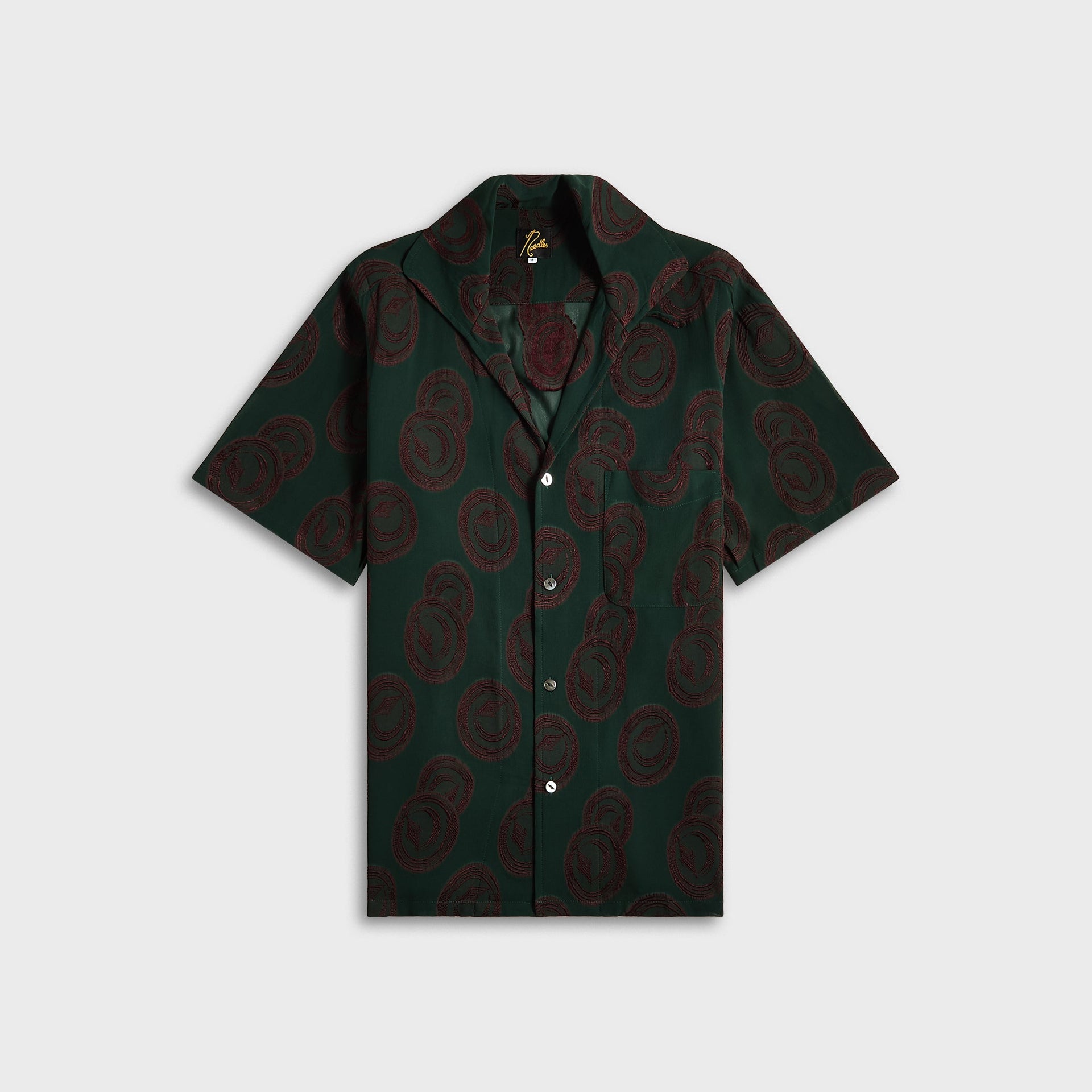 Needles Italian Collar Short Sleeve Shirt - Purple / Green