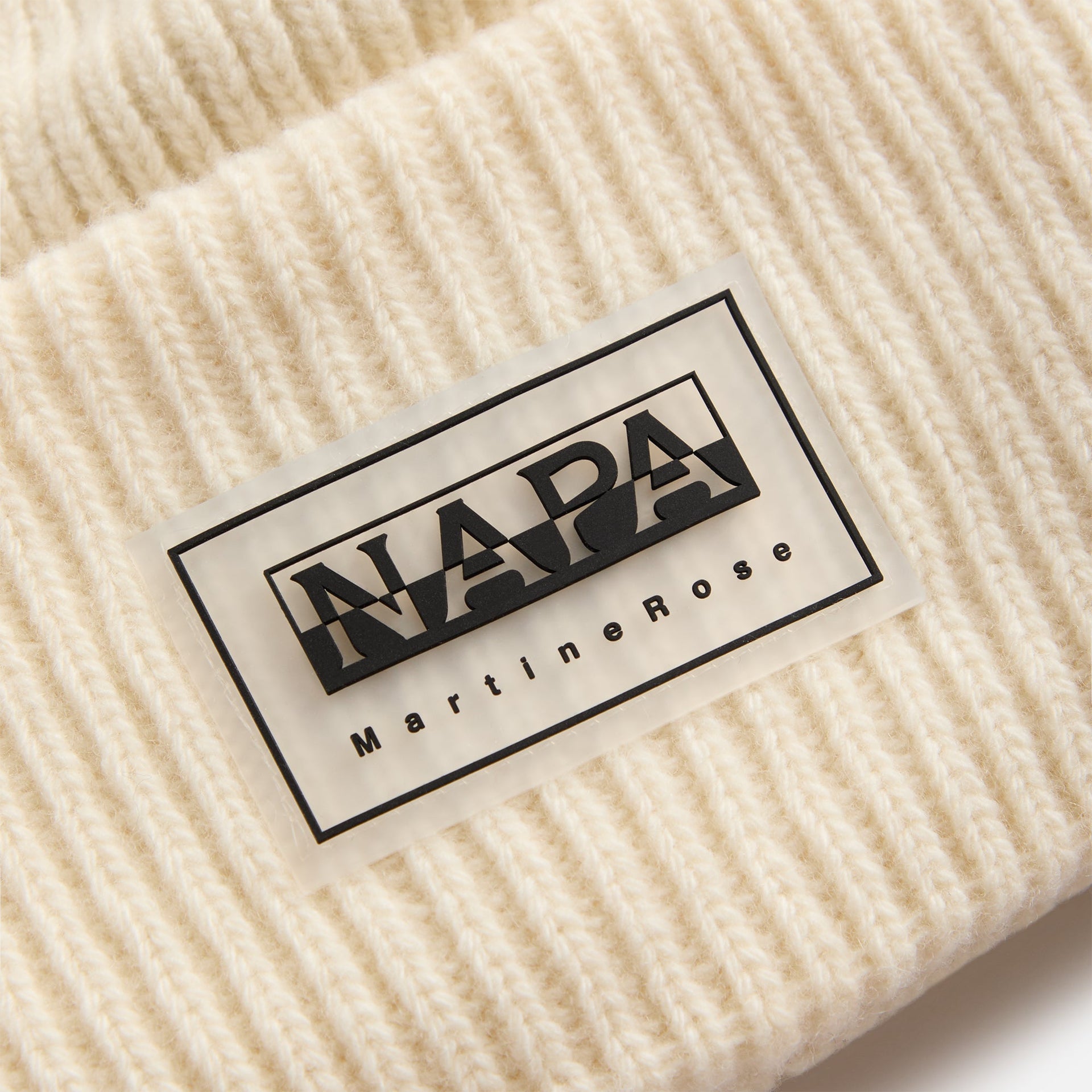 Martine Rose x Napapijri F-Douglas Rep Beanie - White Whisper N1A