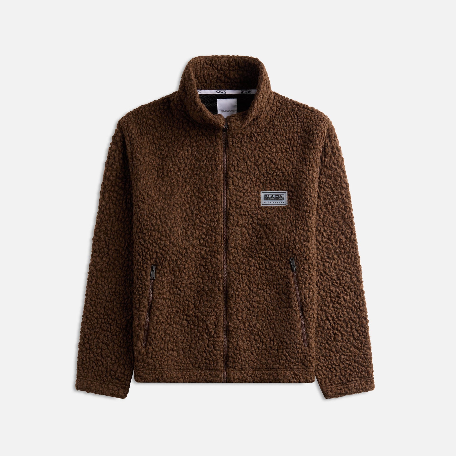 Martine Rose x Napapijri 1/2 Zip Long Sleeve Zip-Up Sweater - Shaved Choc Wt1