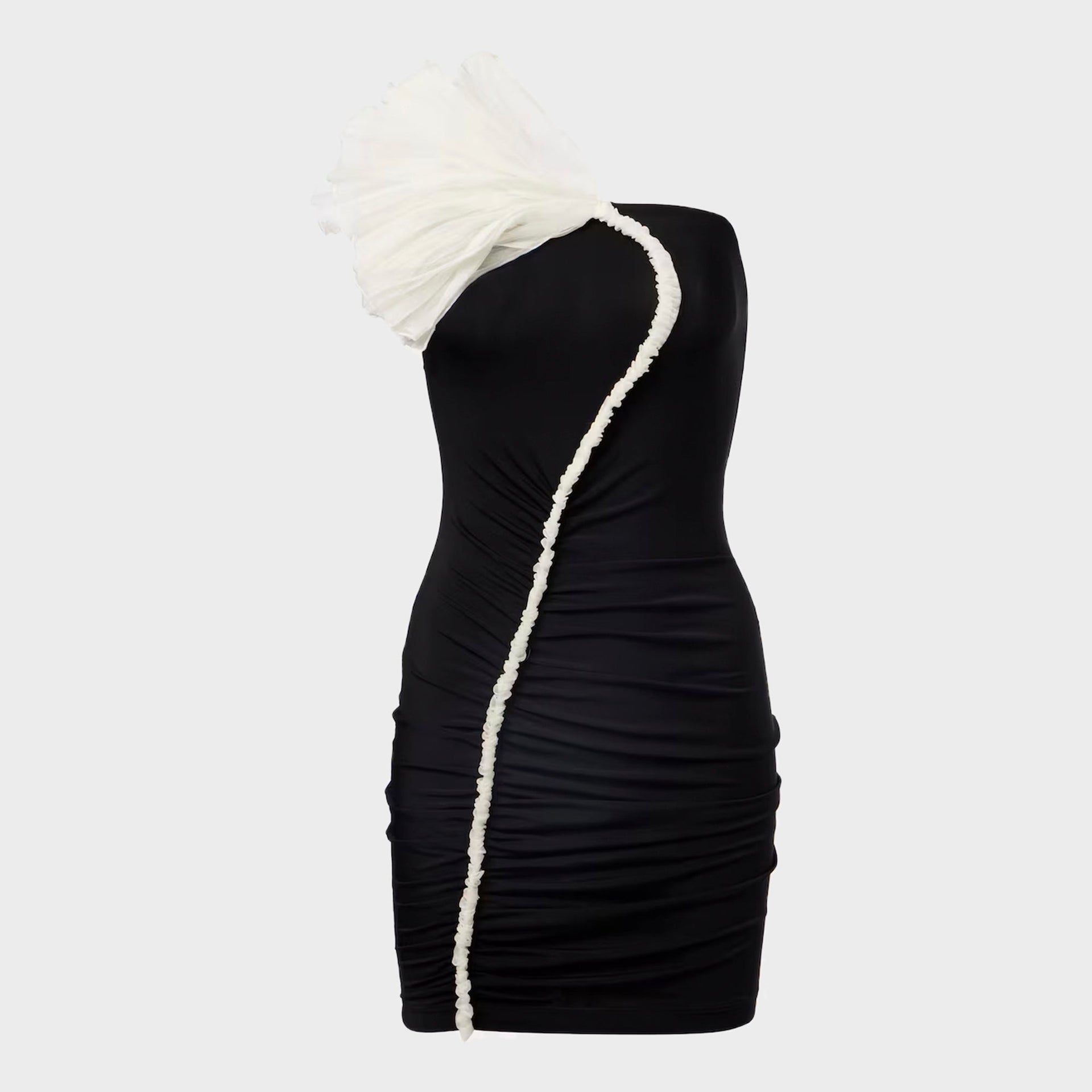 Nensi Dojaka Flower Mini Dress - Black / White