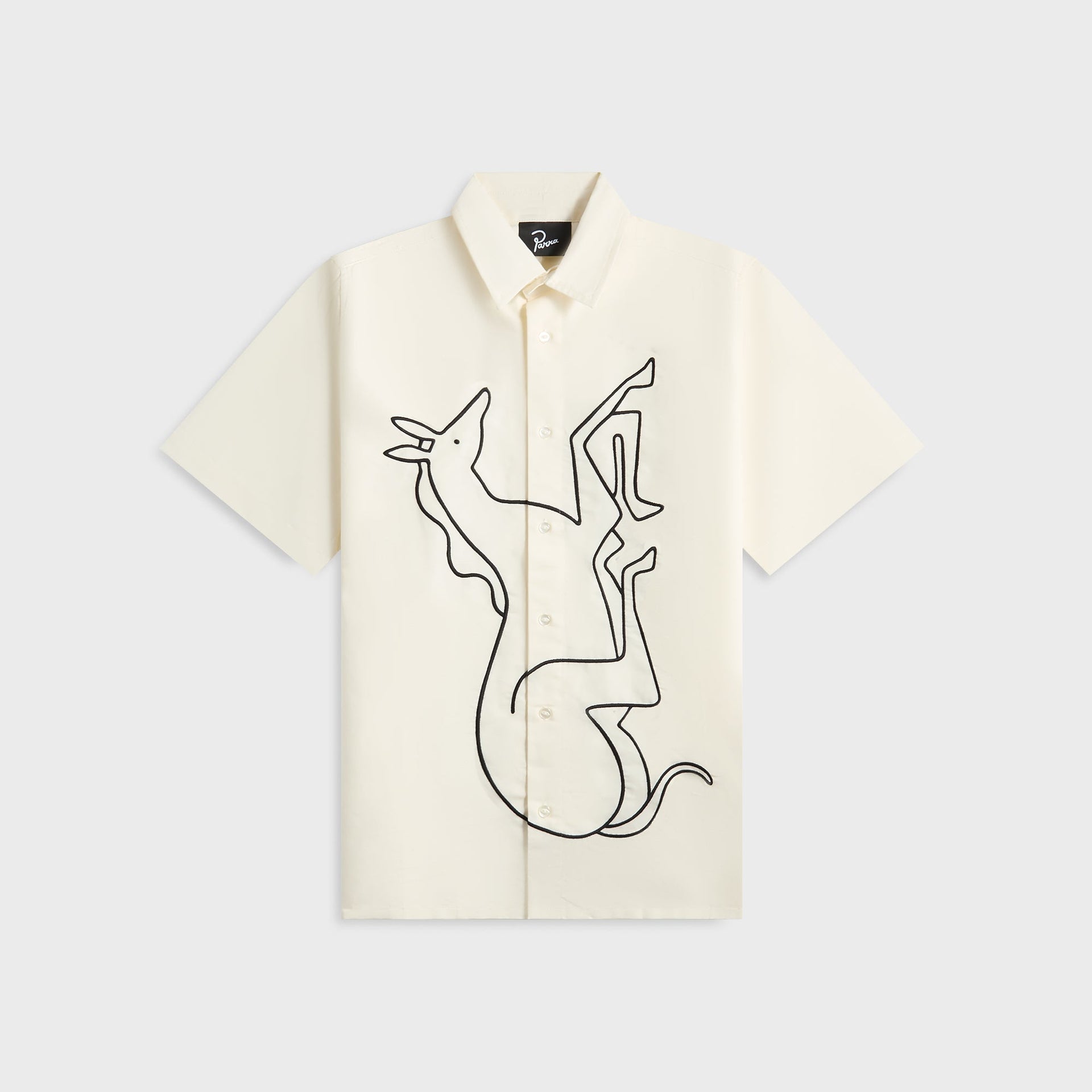 by Parra Vertical Horse Short Sleeve Shirt - Off White