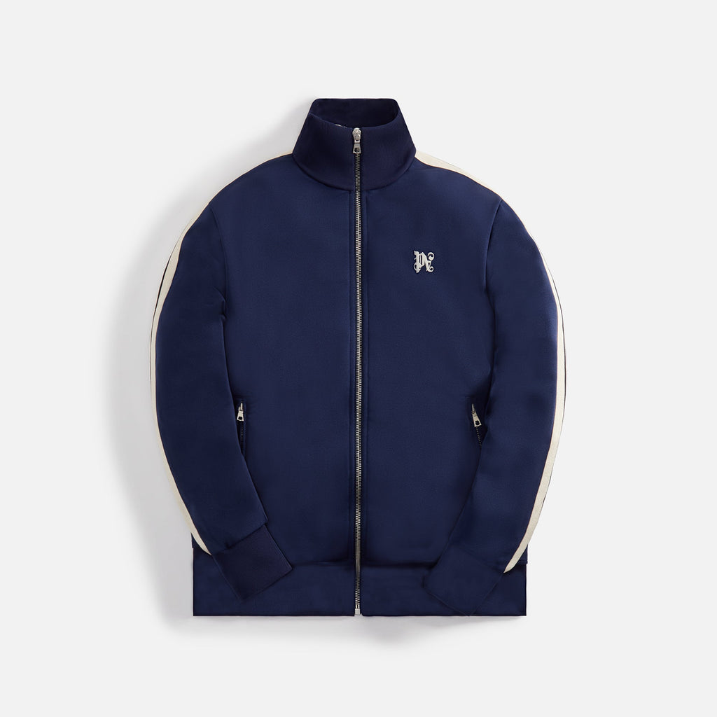 Palm Angels Monogram Embroidered Track Jacket In Navy Blue for Men