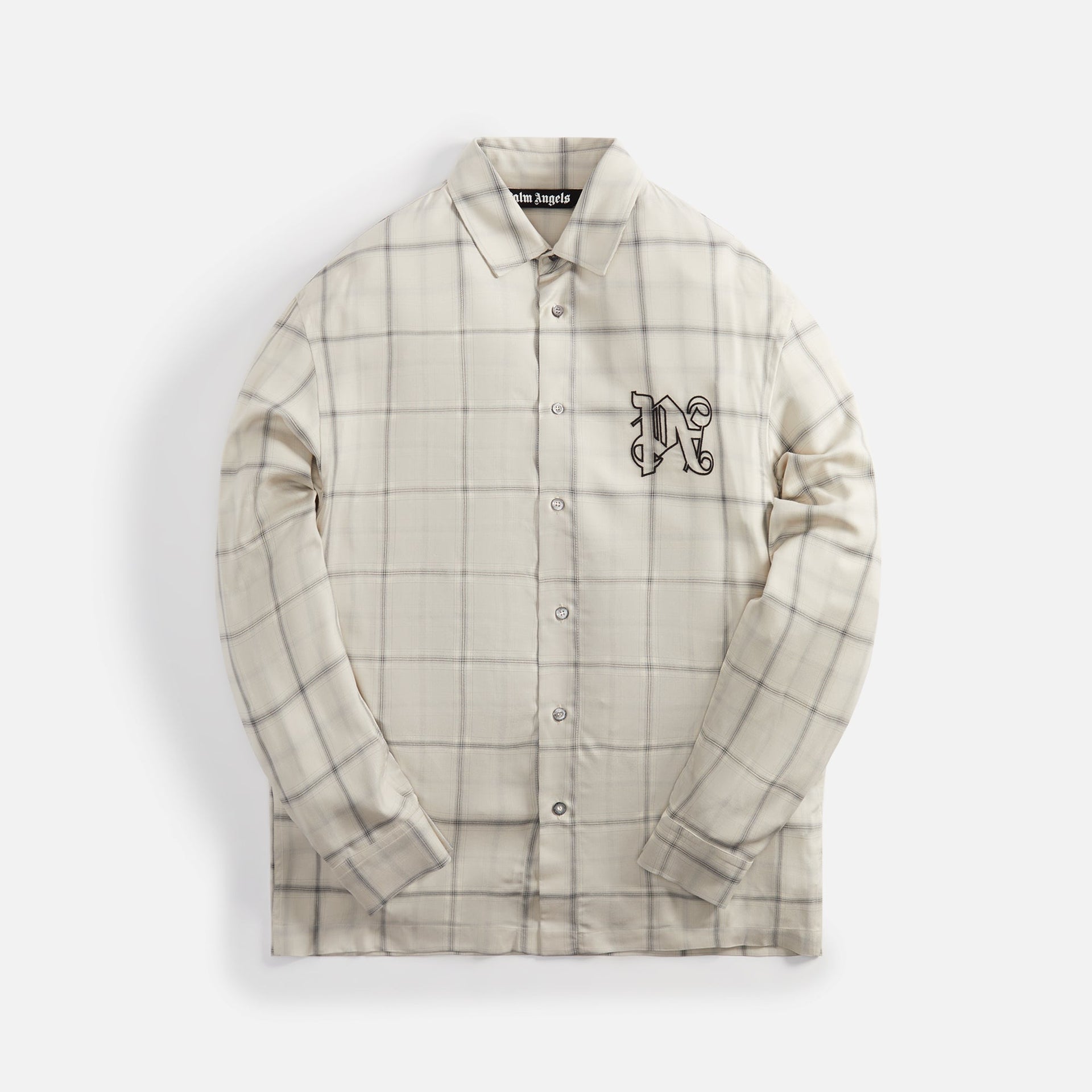 Palm Angels Monogram Shirt Long Sleeve - Beige Black