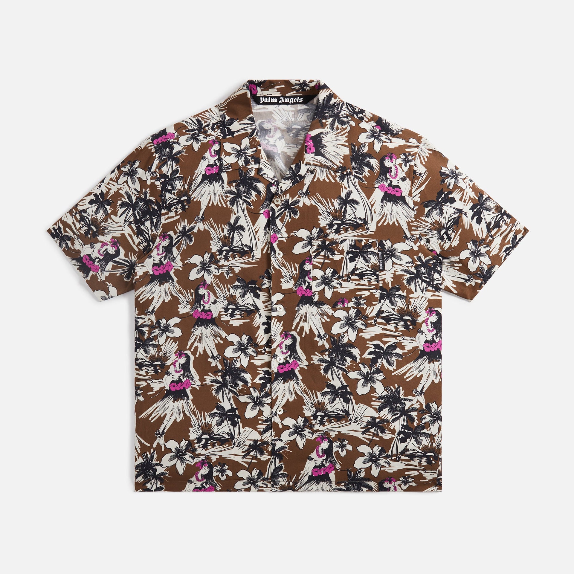 Palm Angels Hula Bowling Shirt - Beige Butter