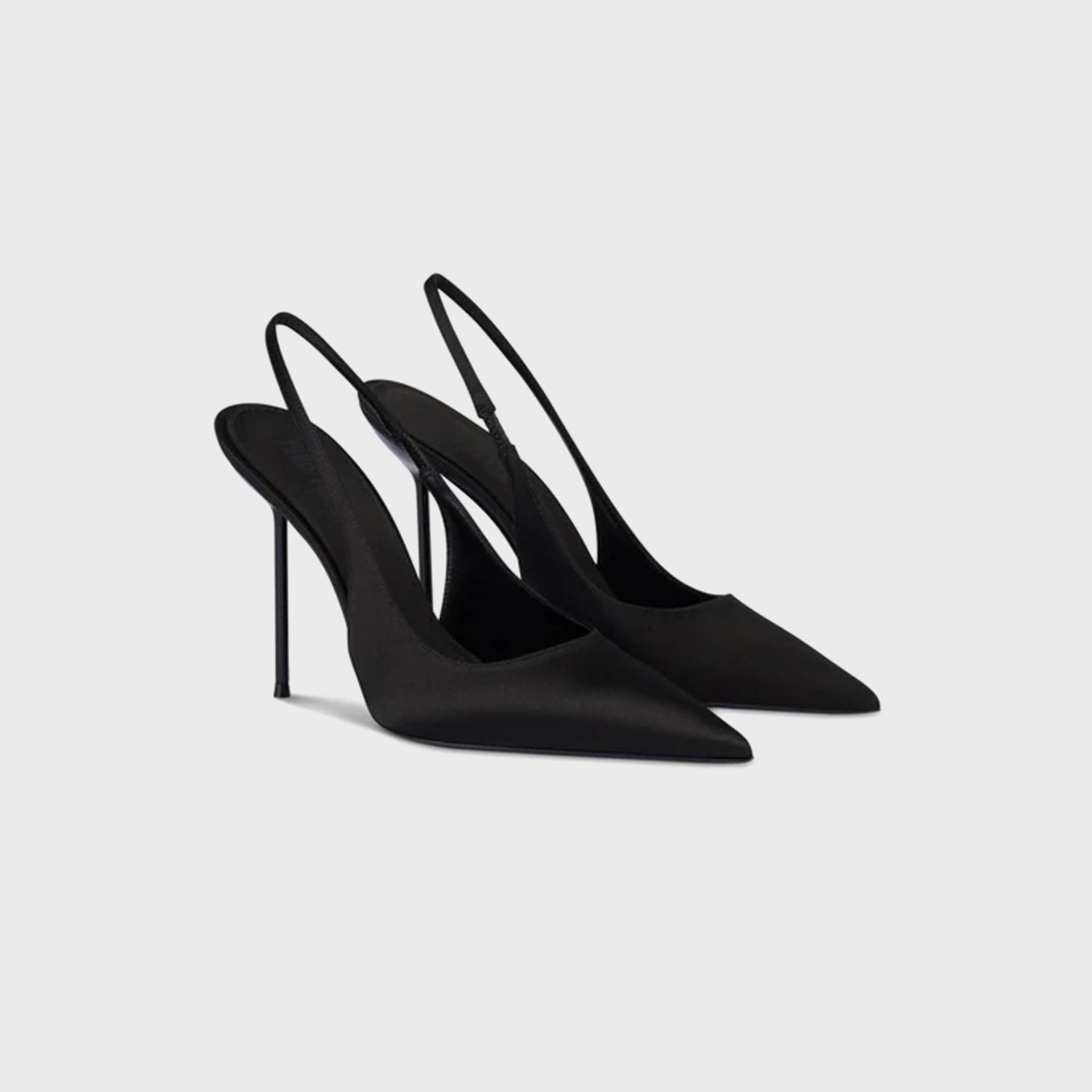 Paris Texas Lidia Slingback Satin - Black