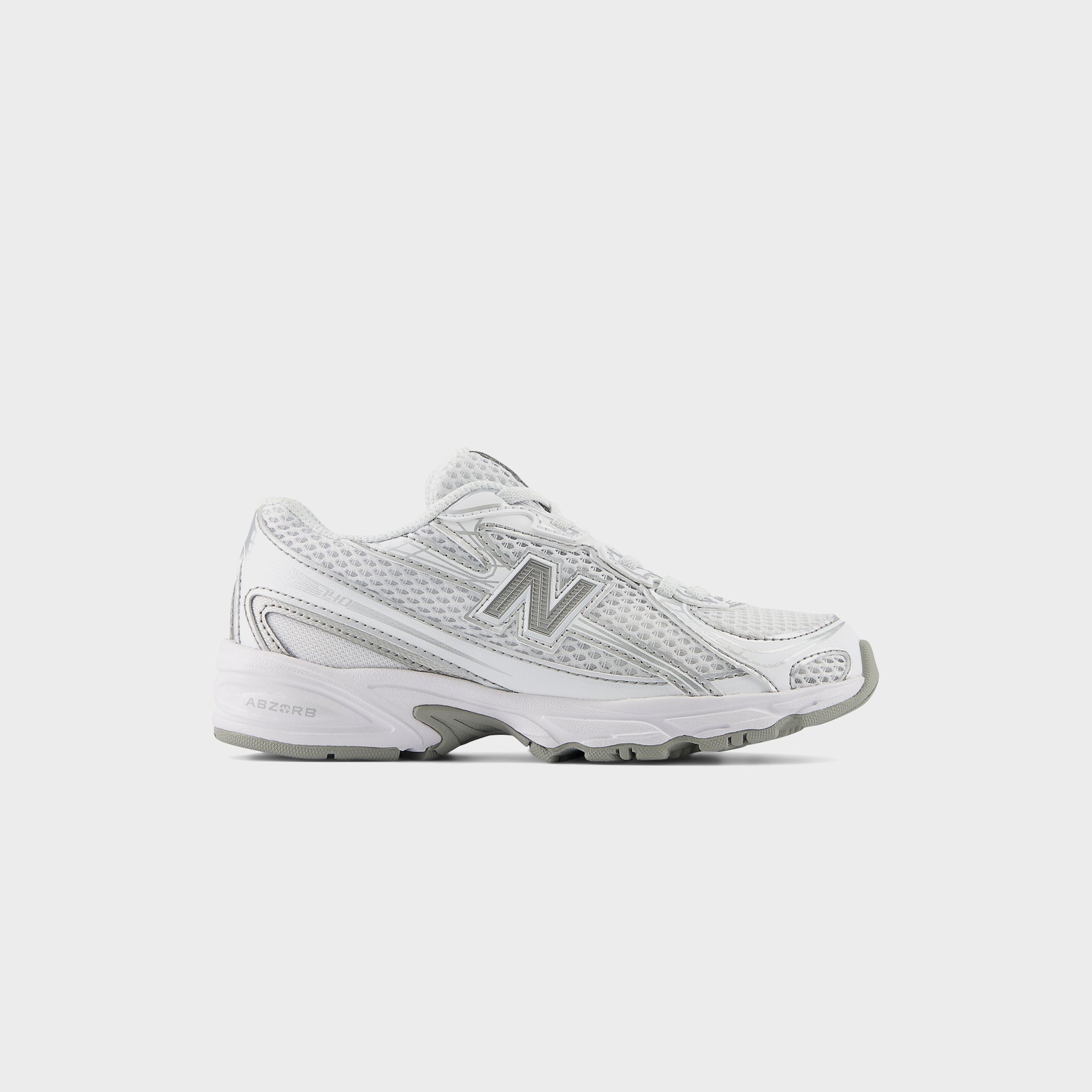 New Balance GS 740 Bungee Lace - White / Silver Metallic