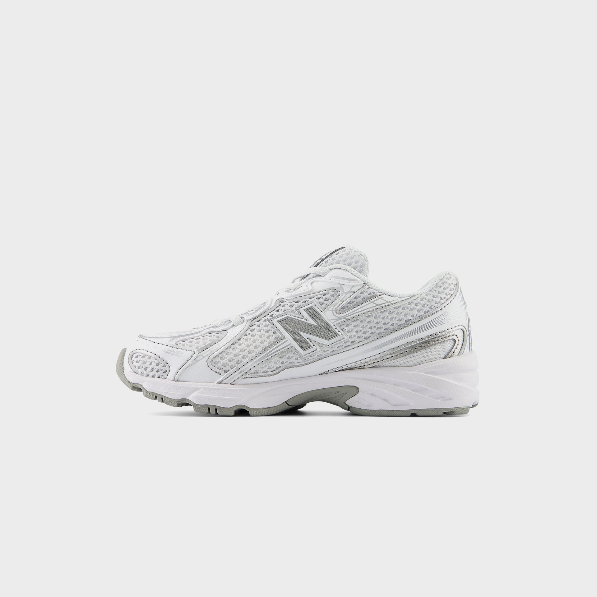 New Balance GS 740 Bungee Lace - White / Silver Metallic