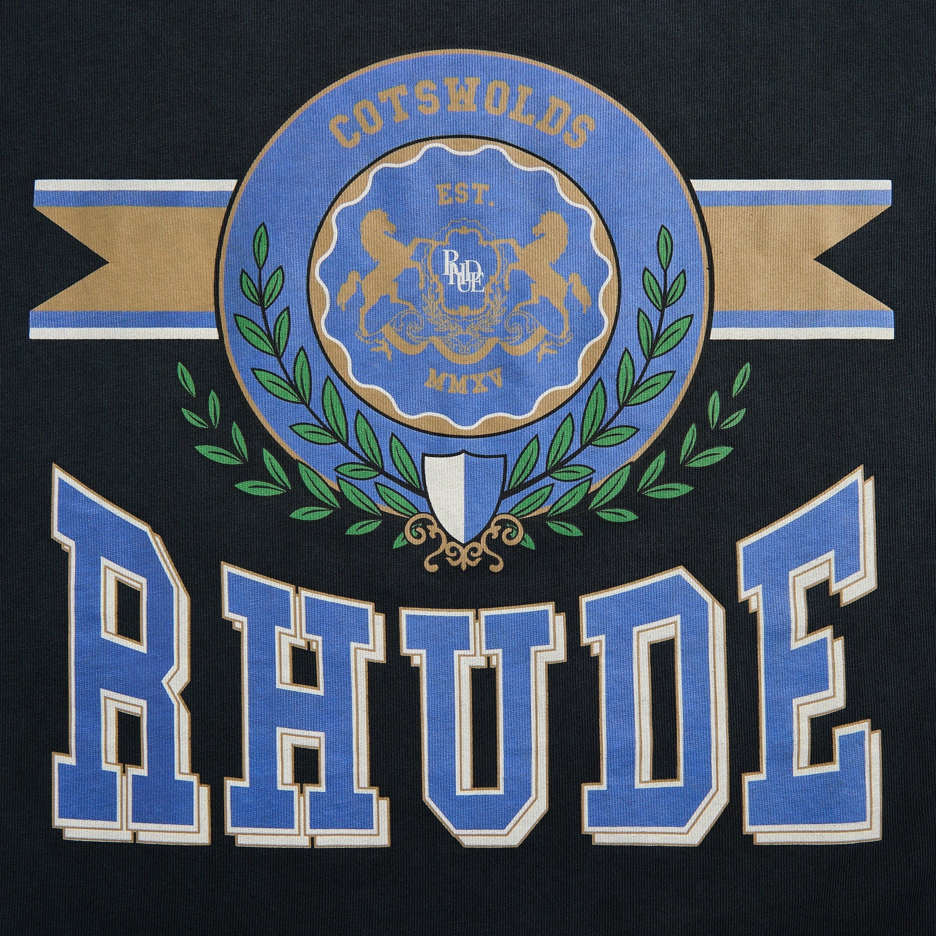 Rhude Cotswold Crest Tee in Vintage Black