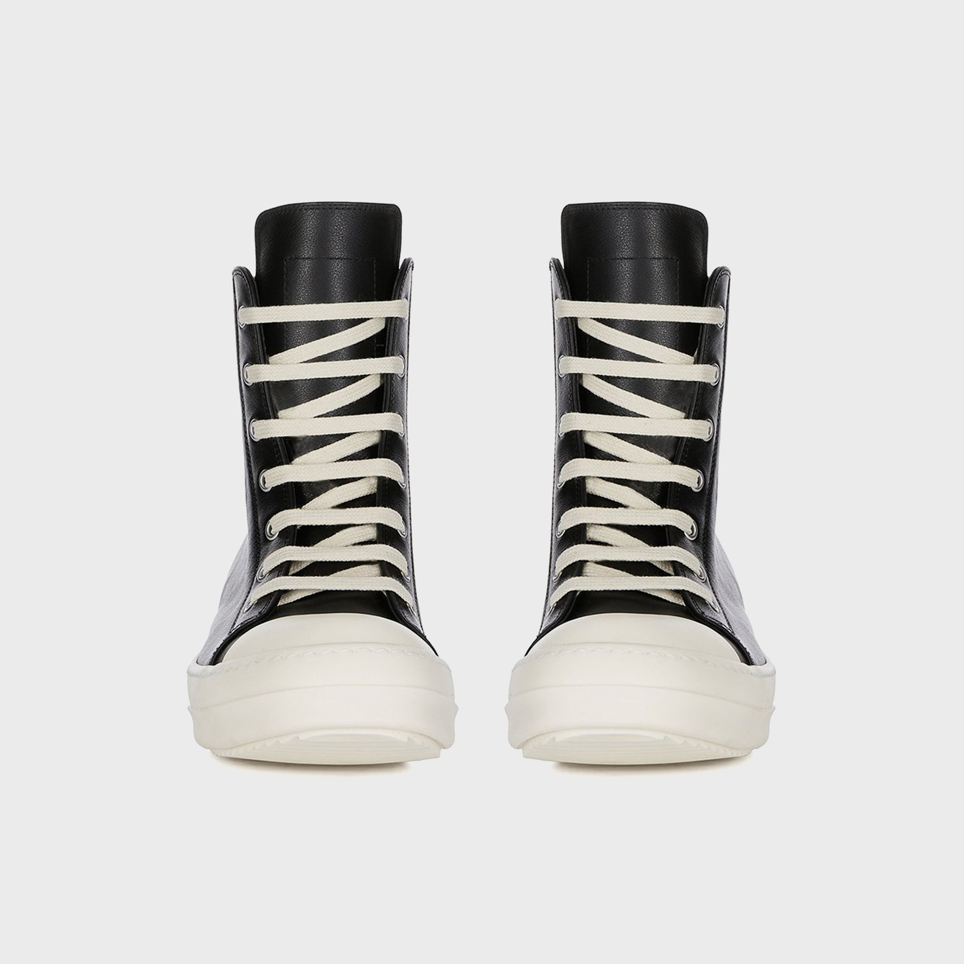 Rick Owens WMNS High Top Sneakers - Scarpe in Pelle / Black / Milk / Milk