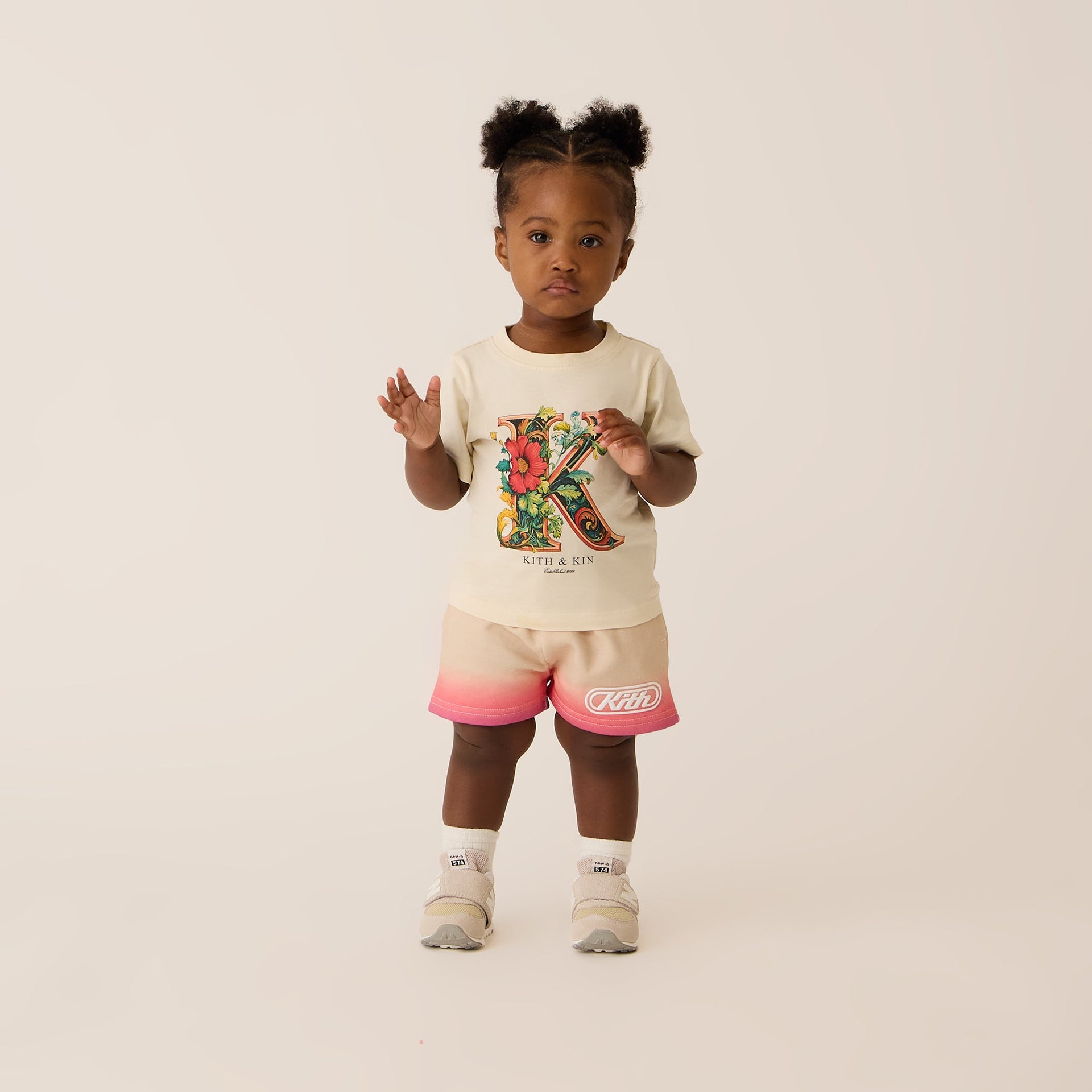 Kith Baby Floral K Tee - Sandrift