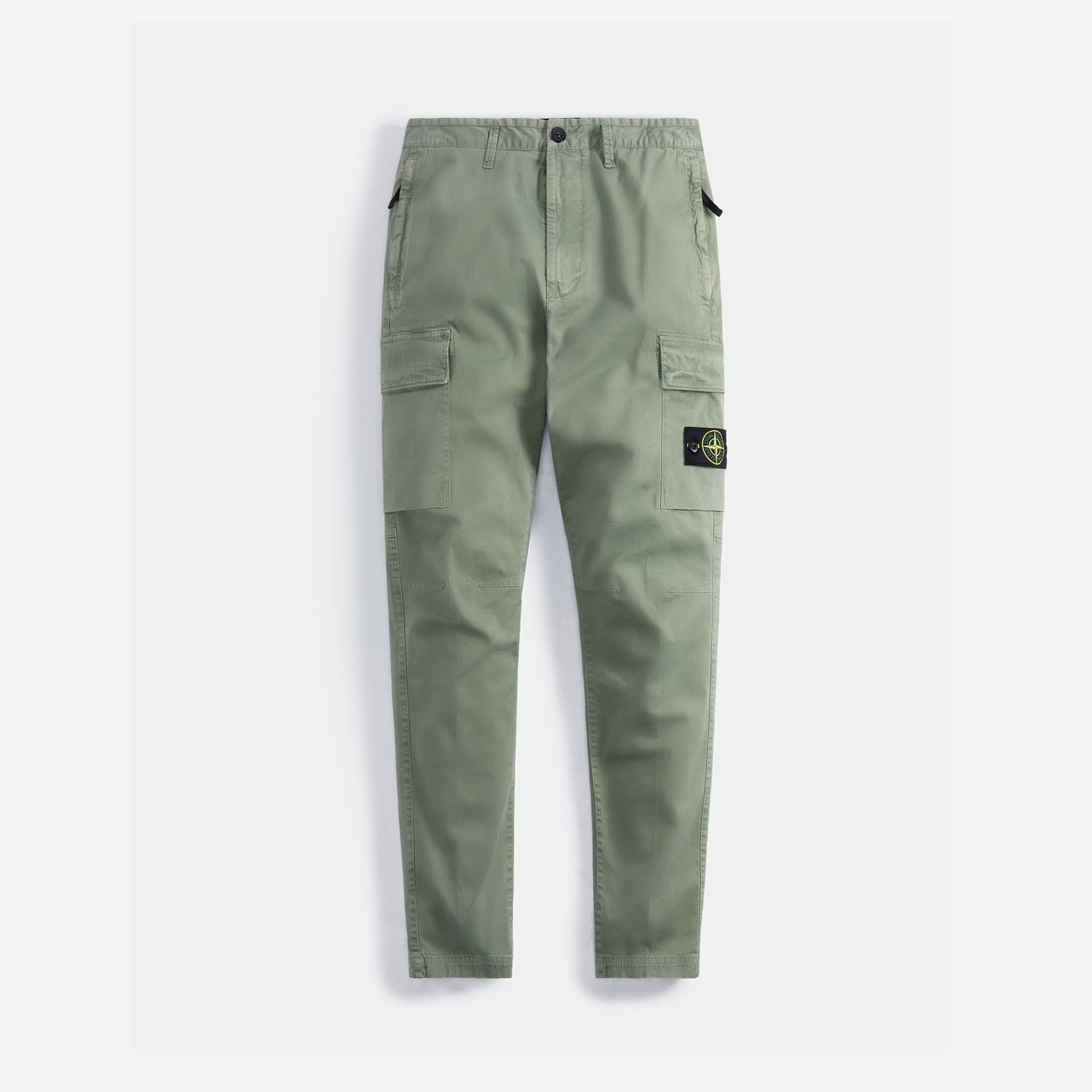 Stone Island Stretch Cotton Wool Satin Garment Dyed Cargo Pant - Sage