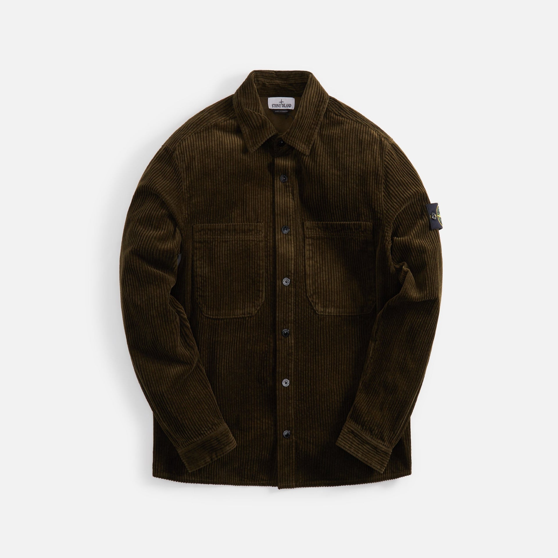 Stone Island Cotton Corduroy Overshirt - Olive