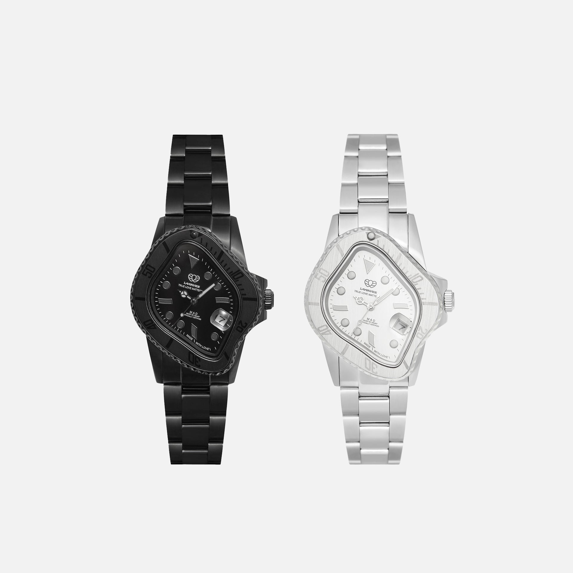 LAARVEE x MAD PARIS Limited Edition X2 Watch Set - DLC Black / Brushed Steel
