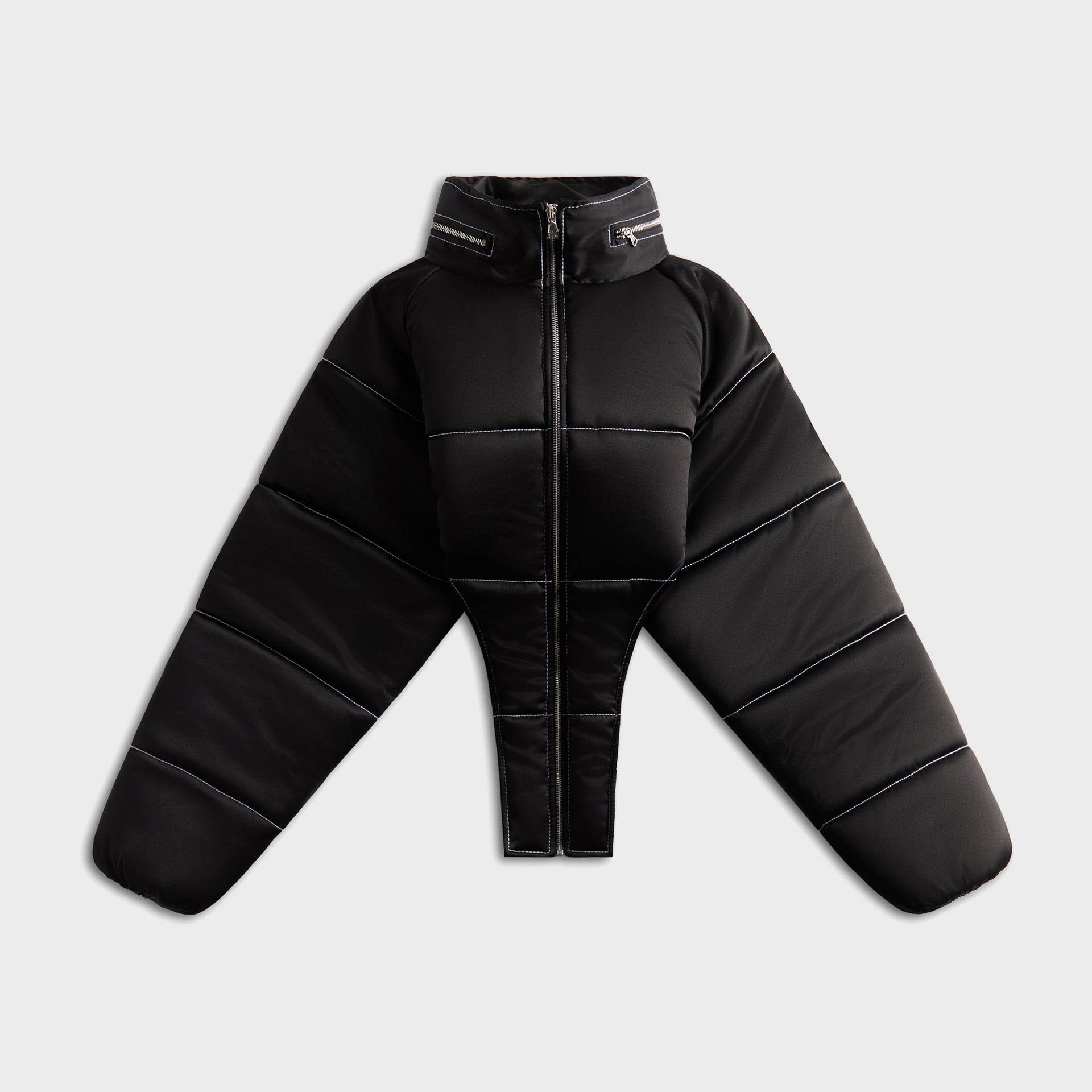 Sami Miro Vintage V Cut Puffer Coat - Liquid Black