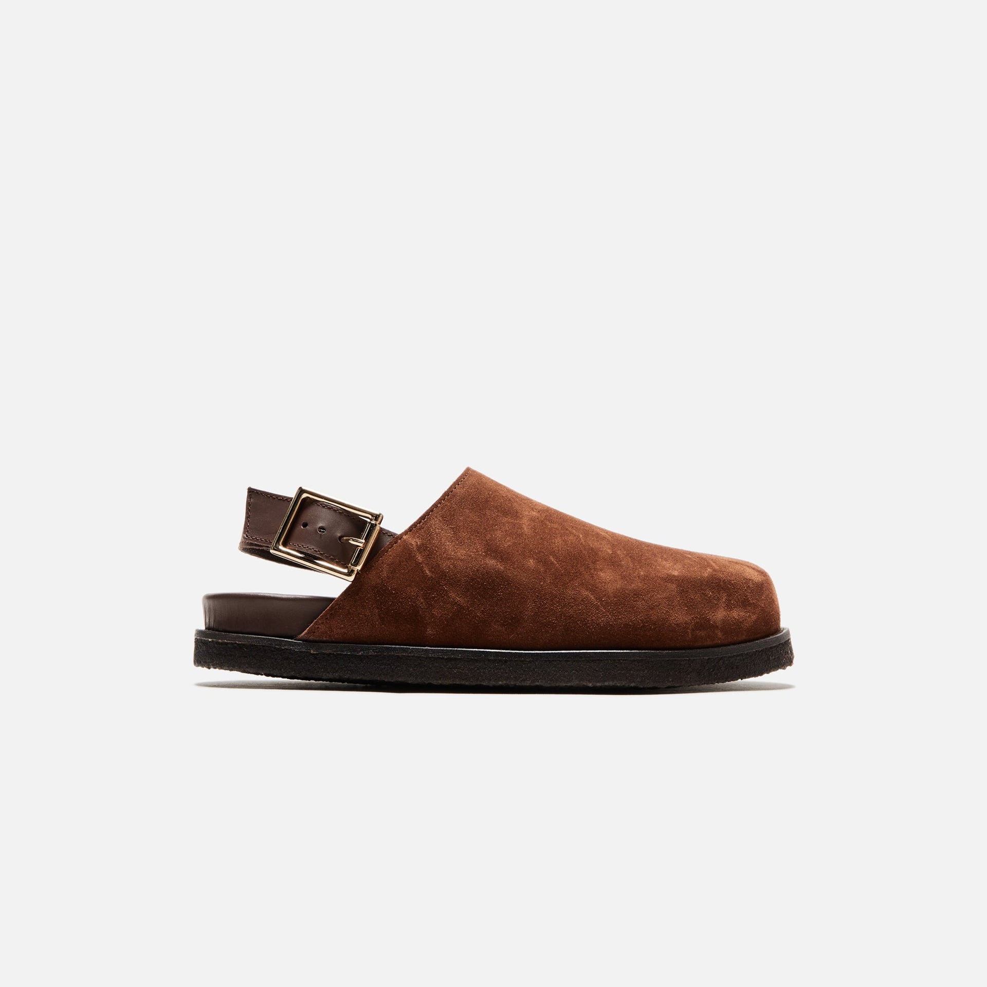 (RTV) VINNY's Strapped Mule Suede - Dark Brown