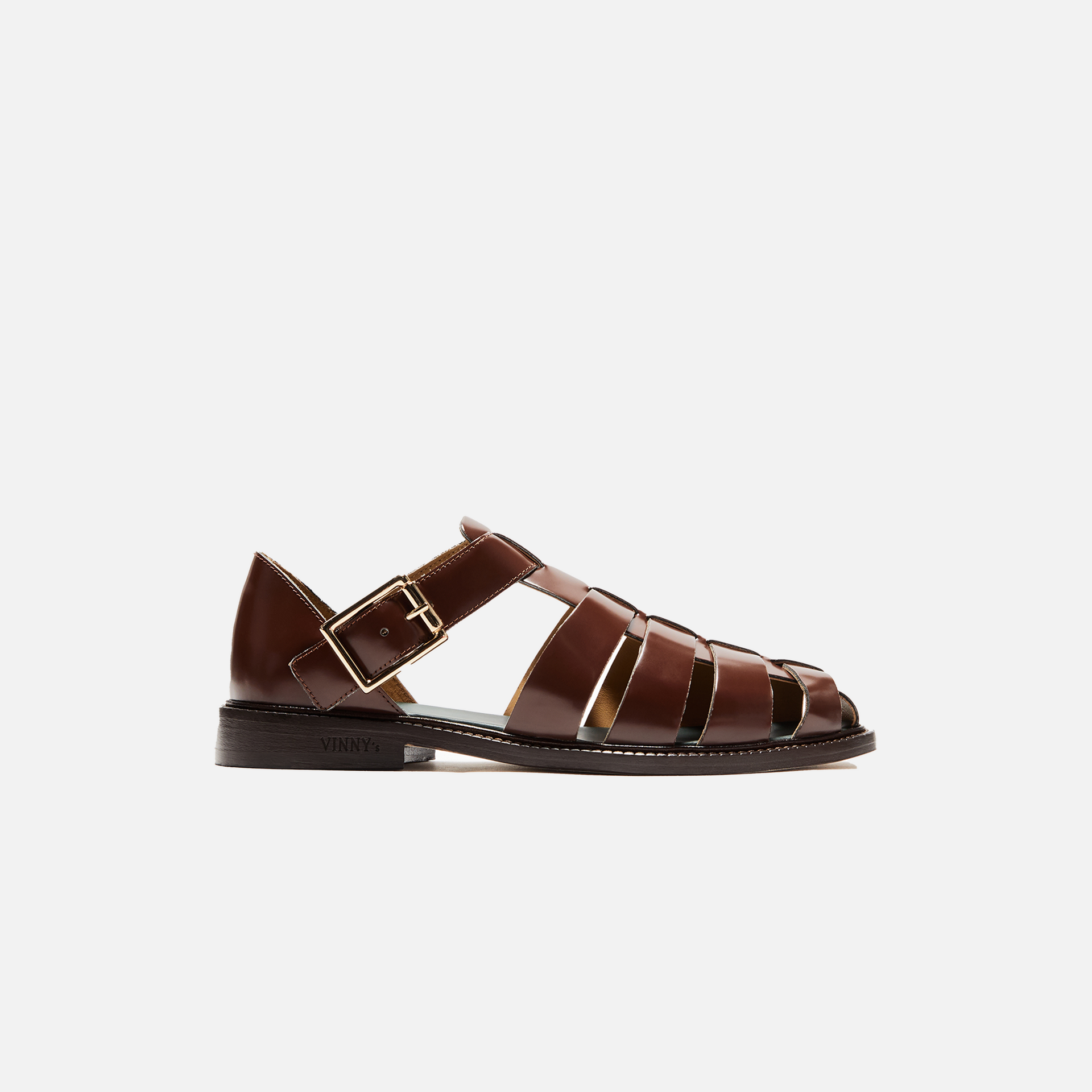 (RTV) VINNY's Fisherman Sandal - Brown Polido Leather