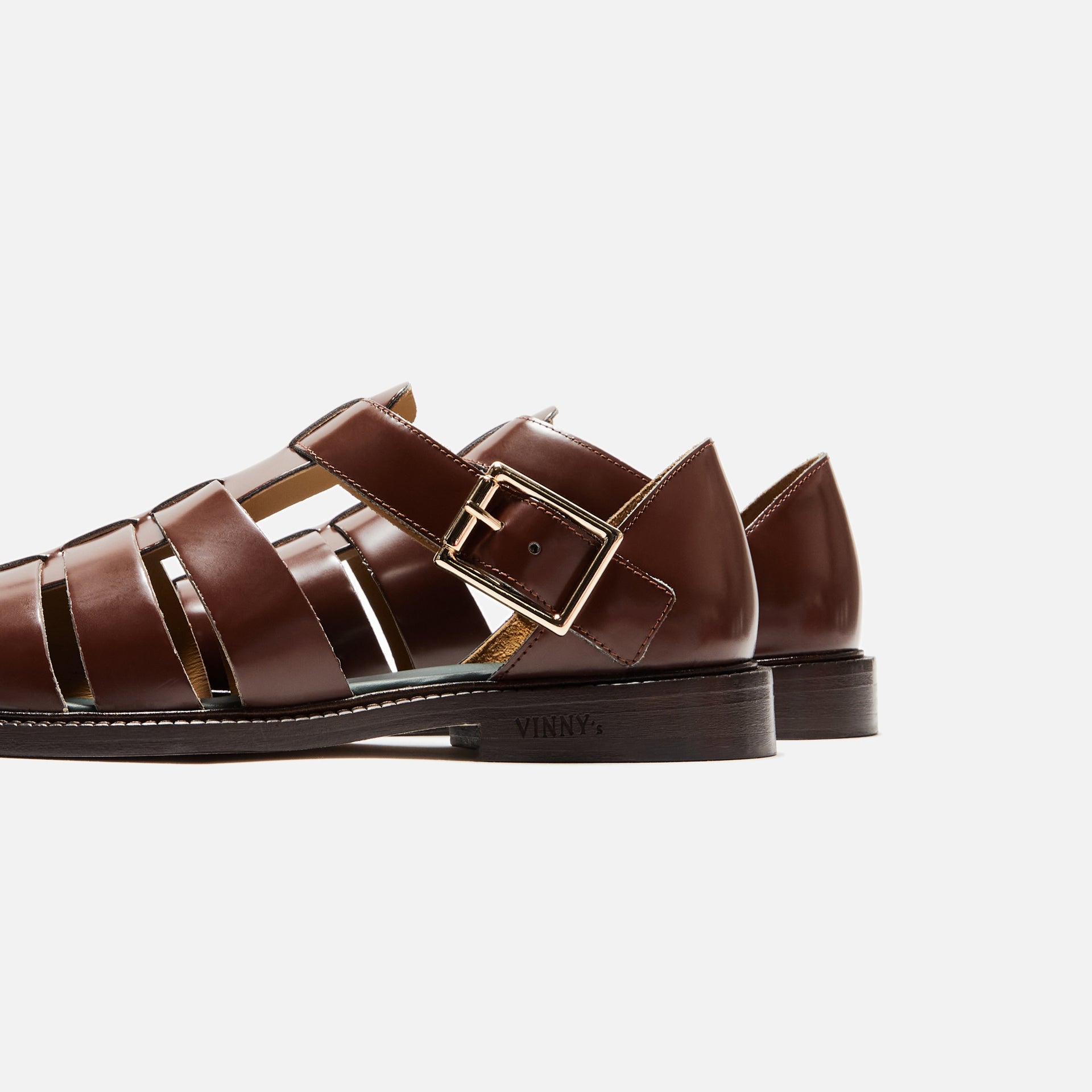 (RTV) VINNY's Fisherman Sandal - Brown Polido Leather
