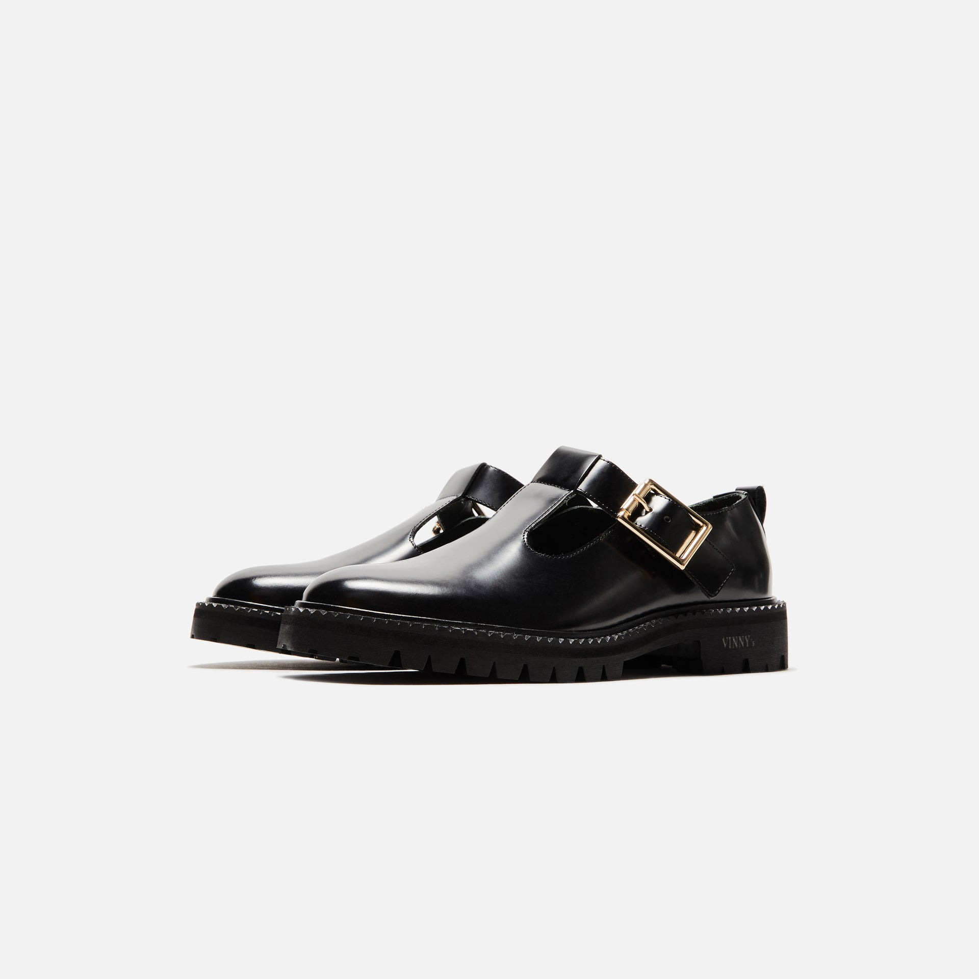 (RTV) VINNY's Maree T-Strap - Derby Black / Polido Leather